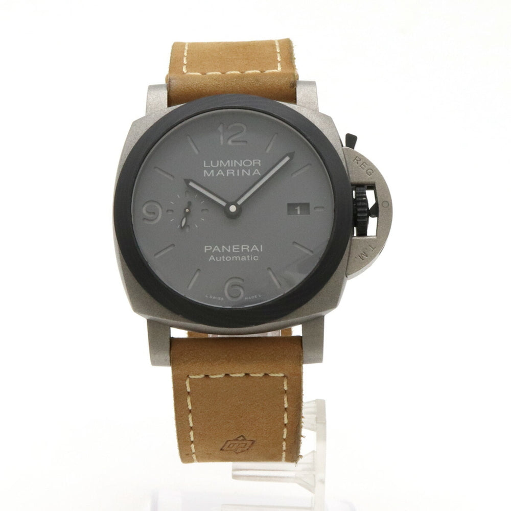 PANERAI Luminor Marina Tutto Grigio Titanium Carbotech Leather Strap Grey Dial Men's AT Automatic Watch PAM01662 — Very Good