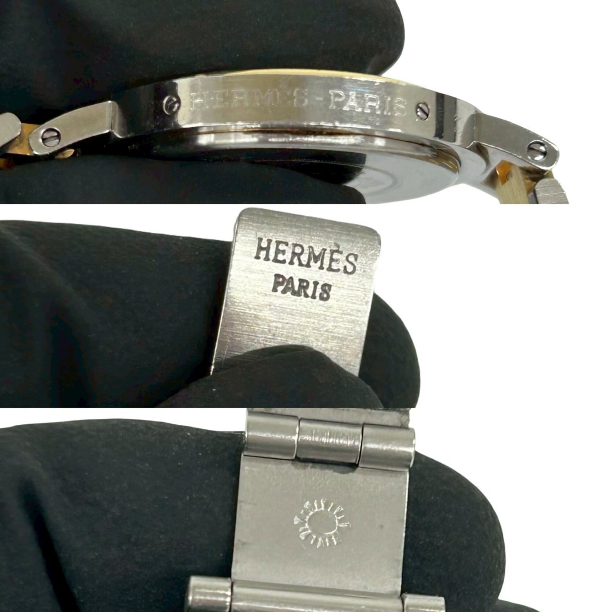 HERMES Clipper Stainless Steel GP Quartz Wristwatch, Silver, 32943 — Good