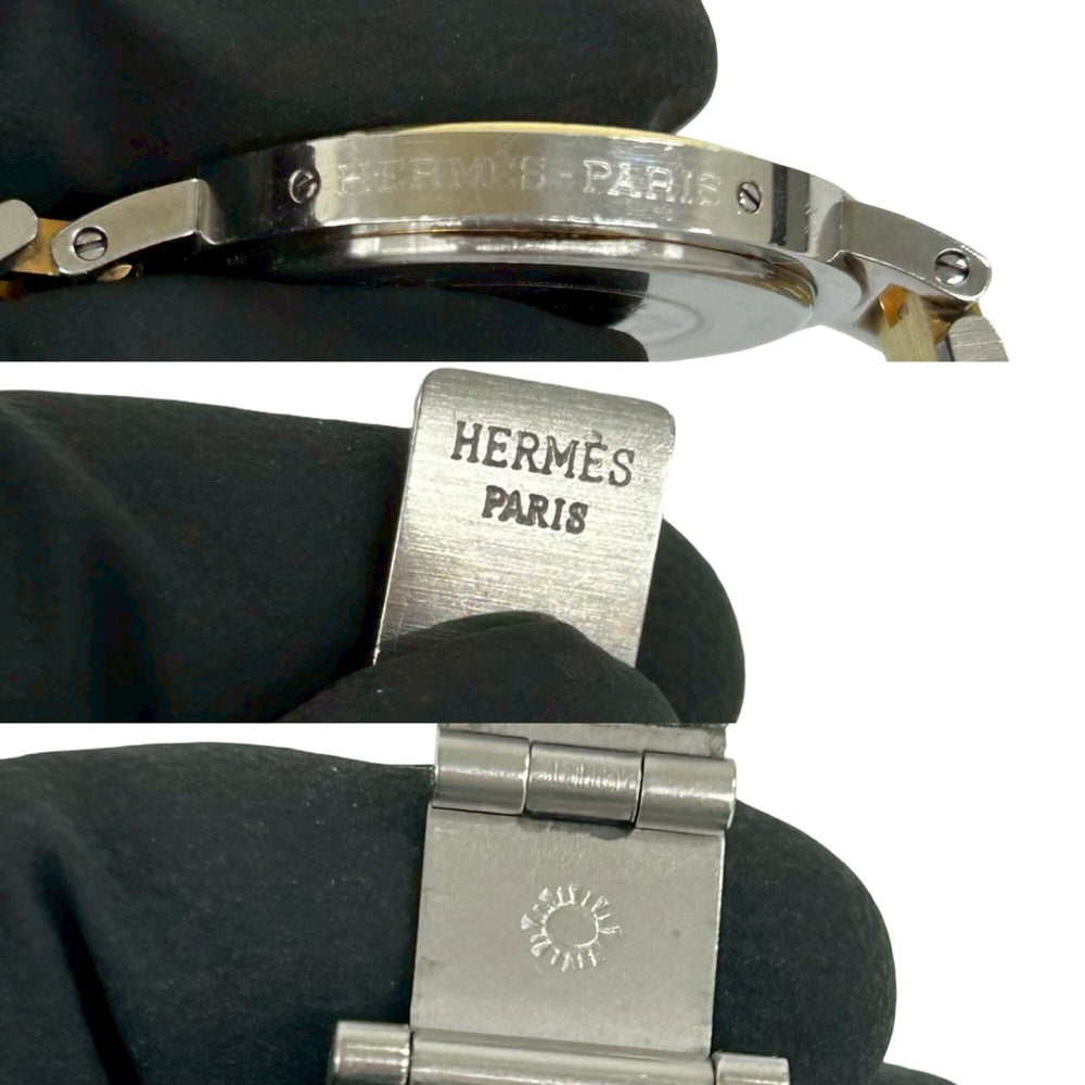 HERMES Clipper Stainless Steel GP Quartz Wristwatch, Silver, 32943 — Good