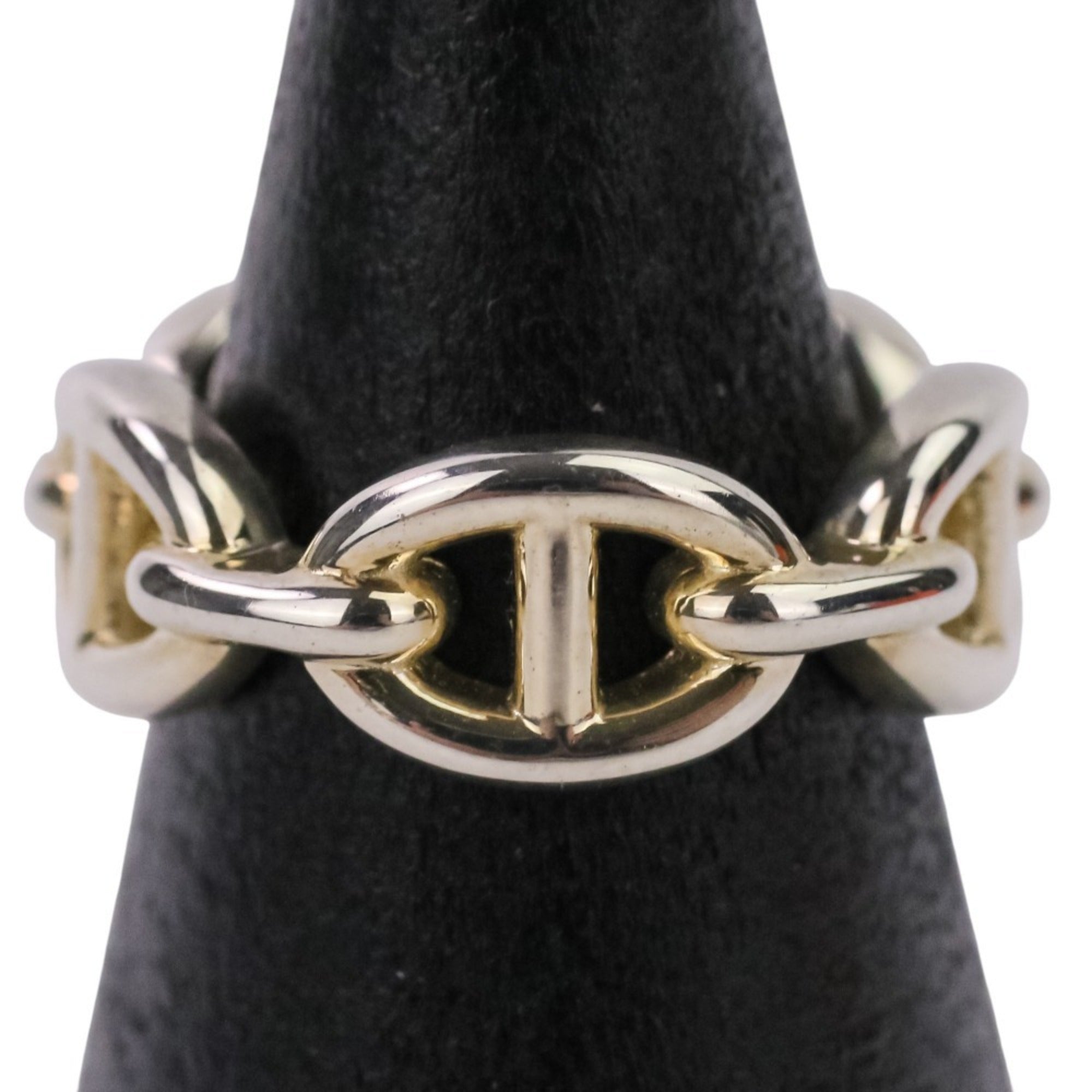 HERMES Chaine d'Ancre Enchaine PM AG925 Ring, Size 49 (equivalent), Silver, Women's — Like New
