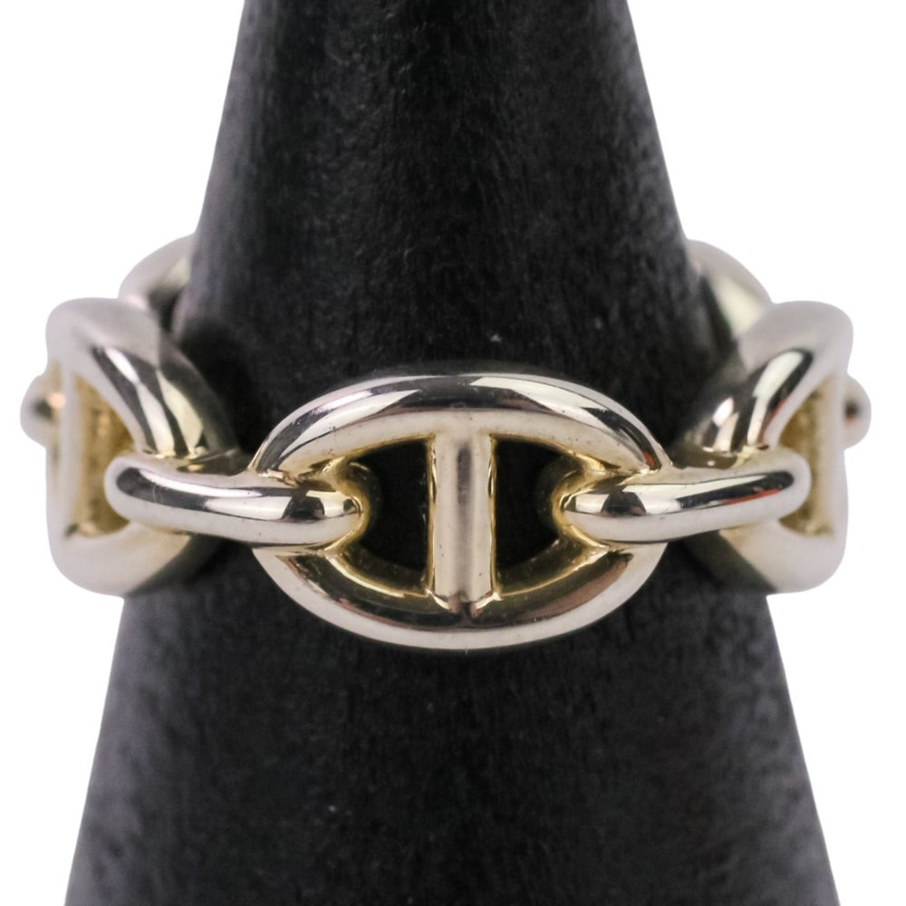 HERMES Chaine d'Ancre Enchaine PM AG925 Ring, Size 49 (equivalent), Silver, Women's — Like New