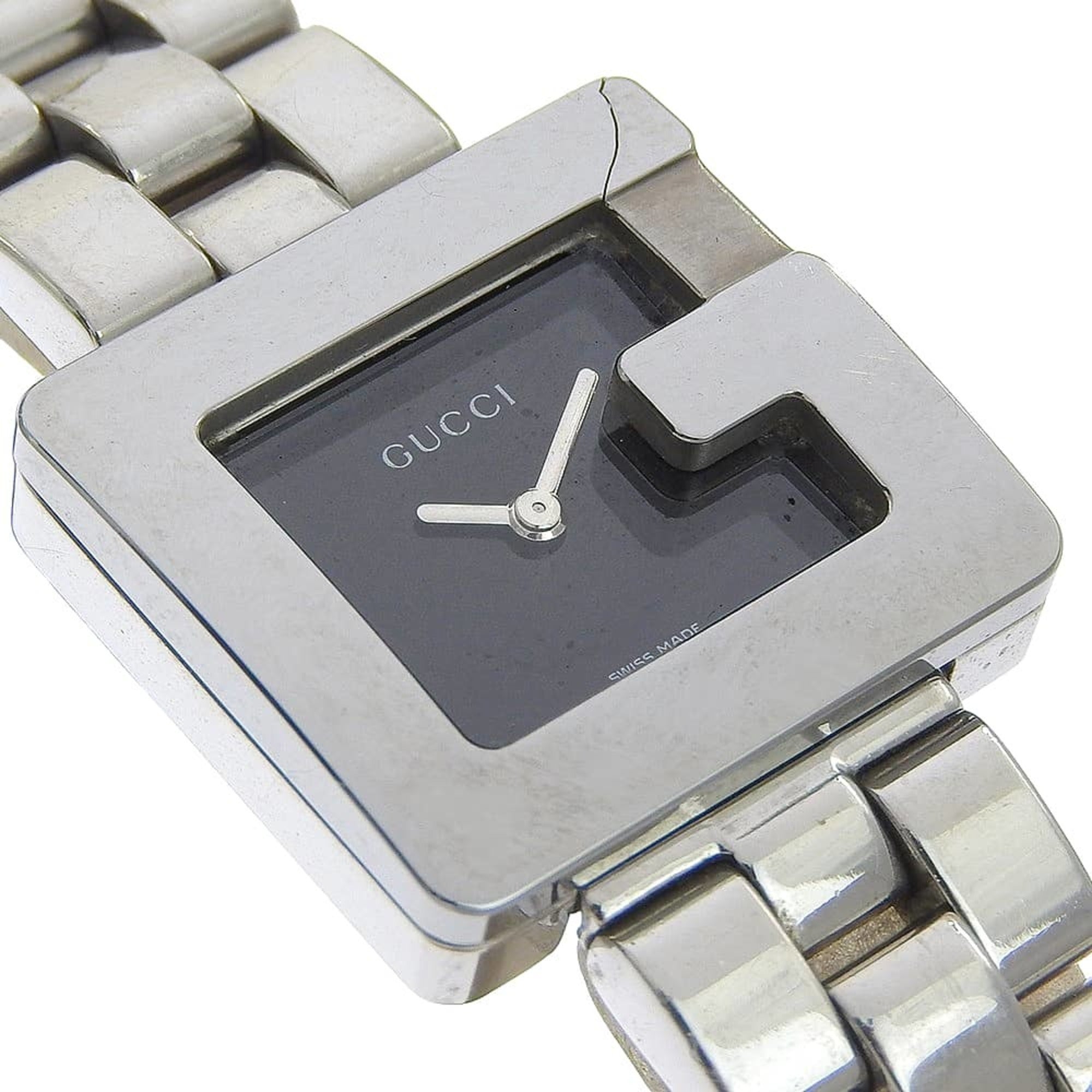 Gucci 3600L Stainless Steel Quartz Analog Watch, Black Dial, Women's — Good