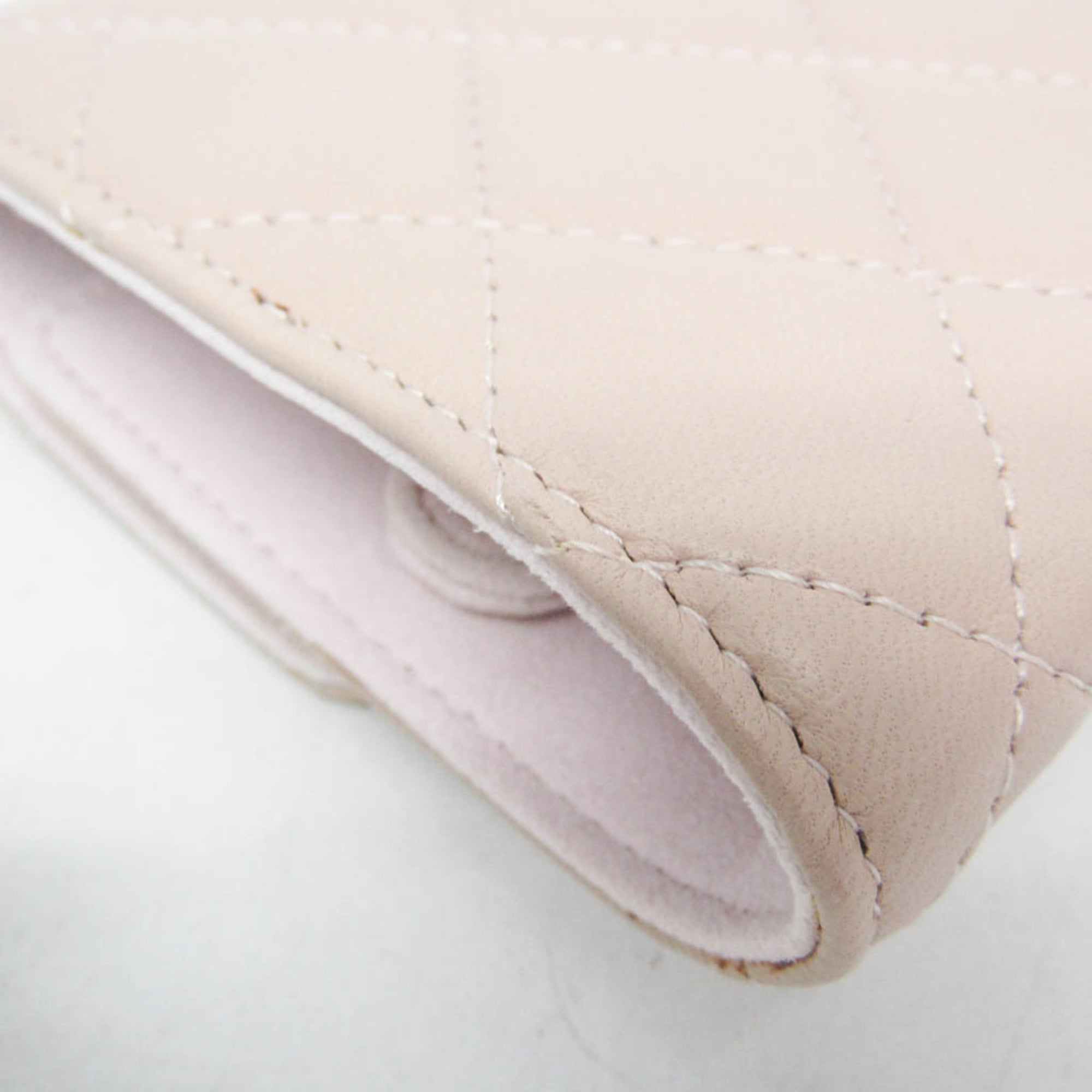 Chanel Matelasse 2.55 Jewelry Case Women's Leather Clutch Bag Light Pink — Like New