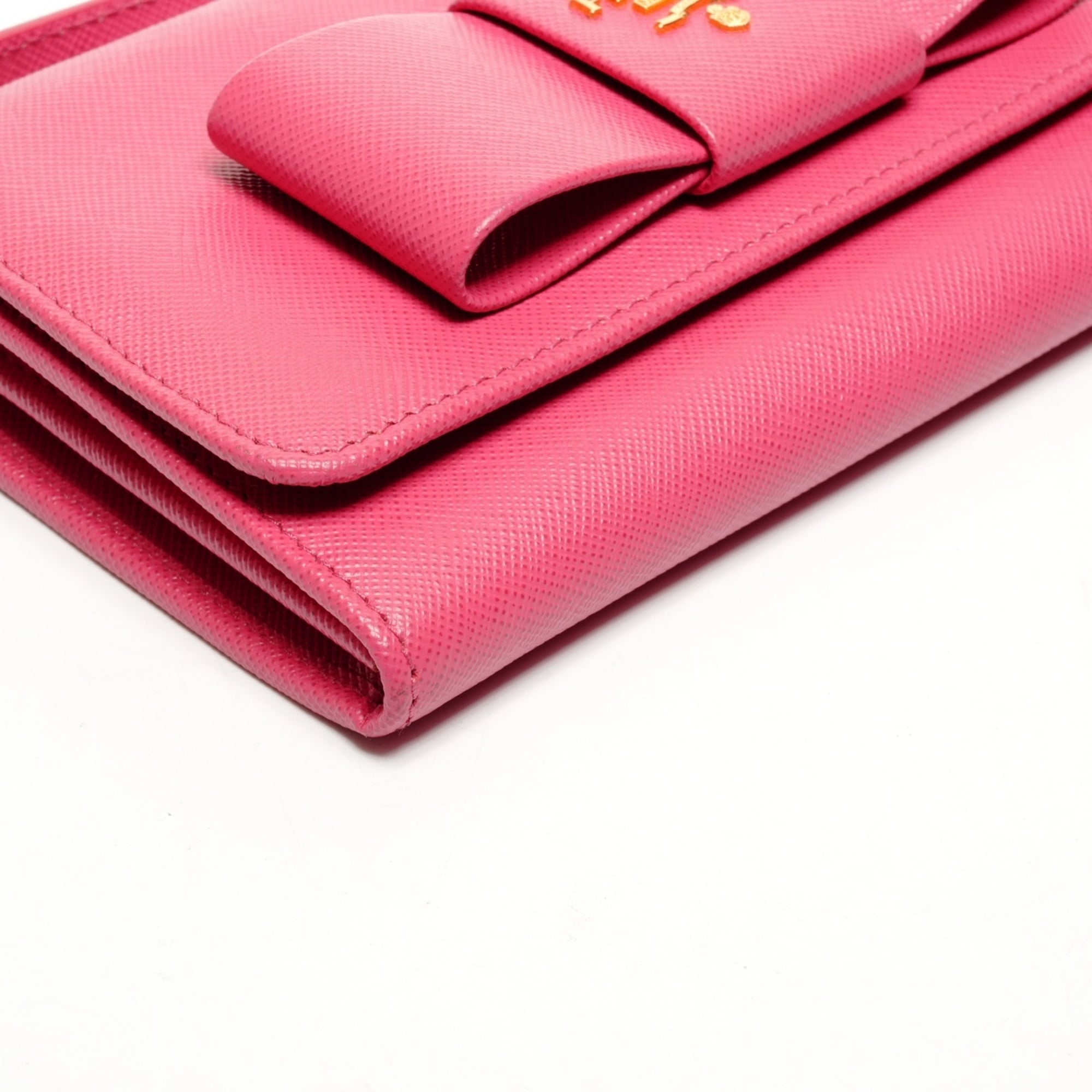 Prada Le Bon Saffiano Leather Wallet Shoulder Bag in Pink