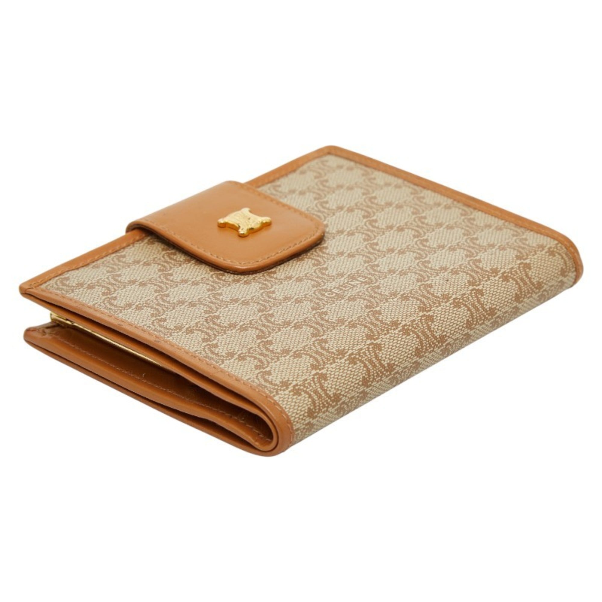Celine Macadam Bifold Wallet in Brown and Beige Leather for Women