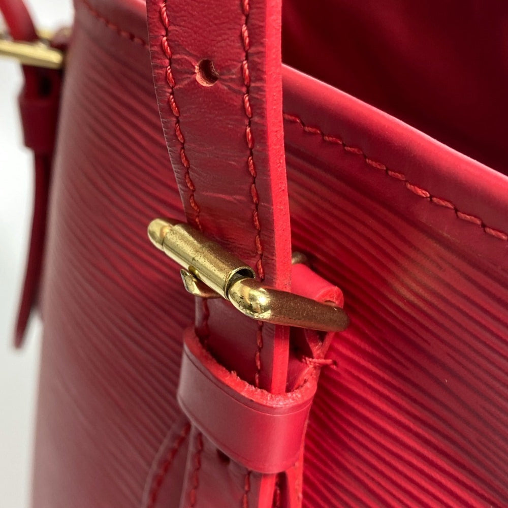 LOUIS VUITTON M5899E Epi Petite Bucket PM Bucket-Shaped Shoulder Bag in Leather, Women's, Rouge Red — Like New
