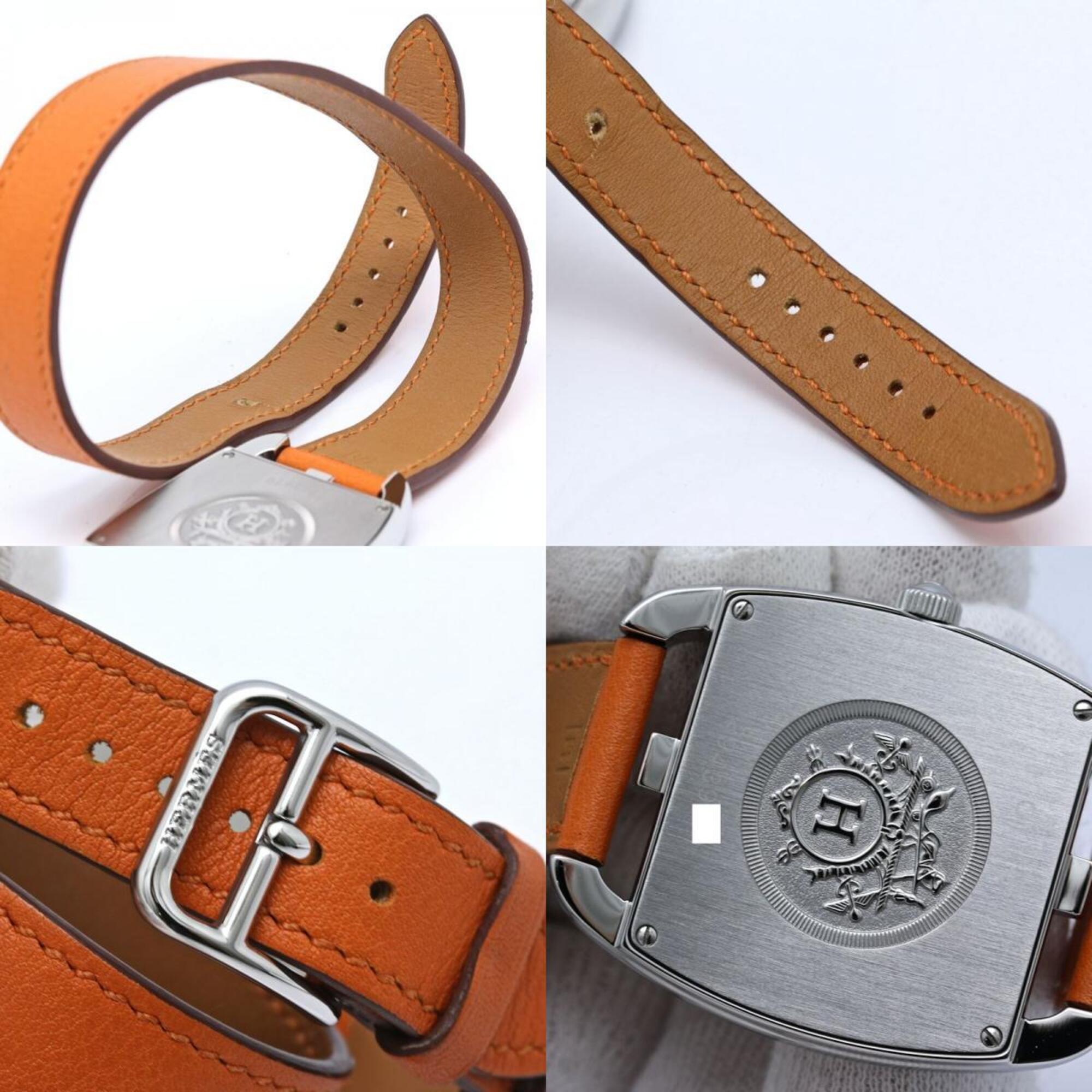 HERMES Cape Cod Tonneau Double Tour CT1.710.130.W0R1 Men's Watch SS x Swift 40575 — Very Good