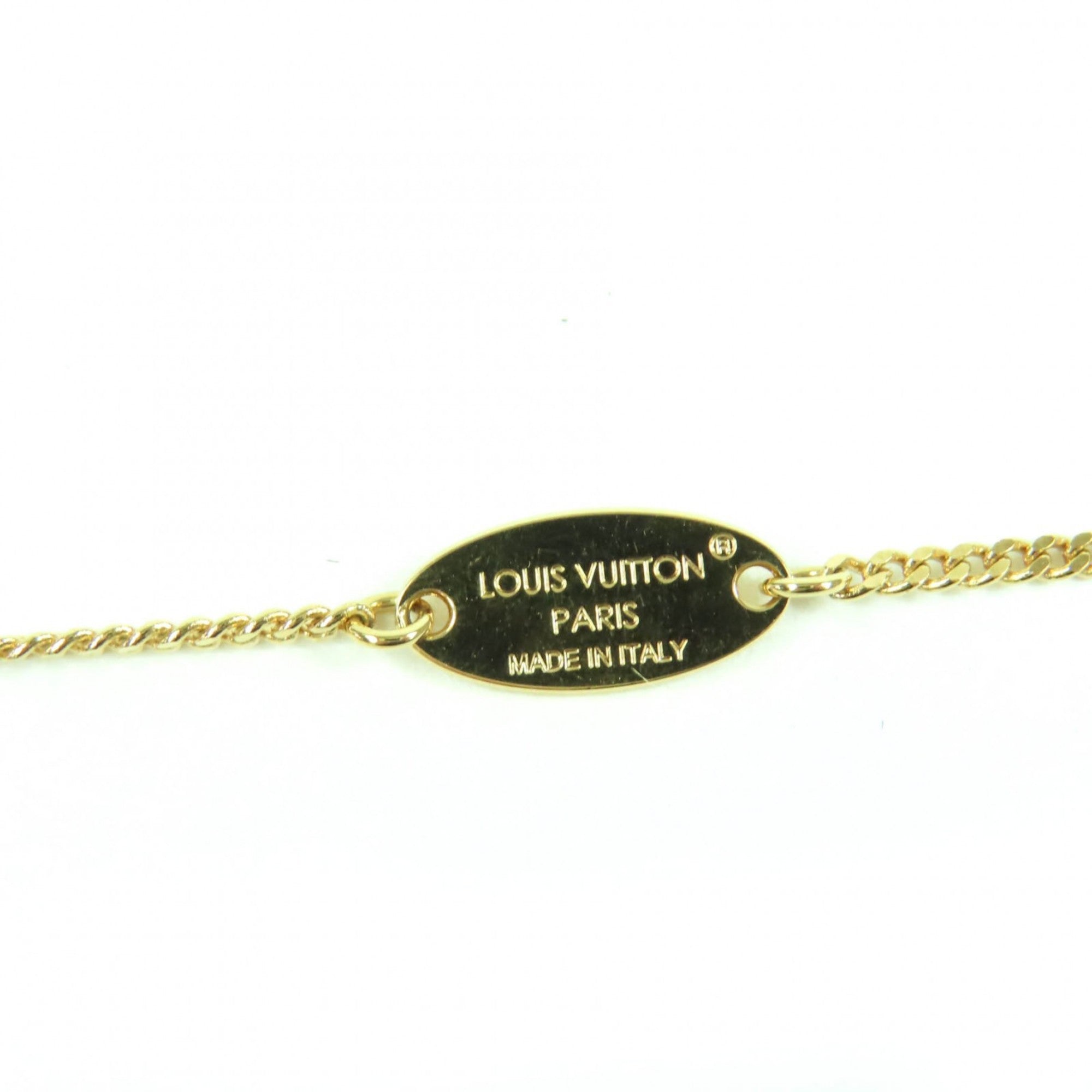 LOUIS VUITTON 2024 M02389 My LV Heart Rhinestone Gold Necklace with Box and Dust Bag, Made in Italy, Women's — Like New