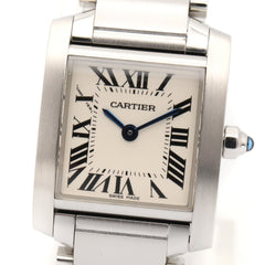 Cartier Tank Française SM Watch, Stainless Steel, Ladies, Silver Tone, W51008Q3 — Very Good