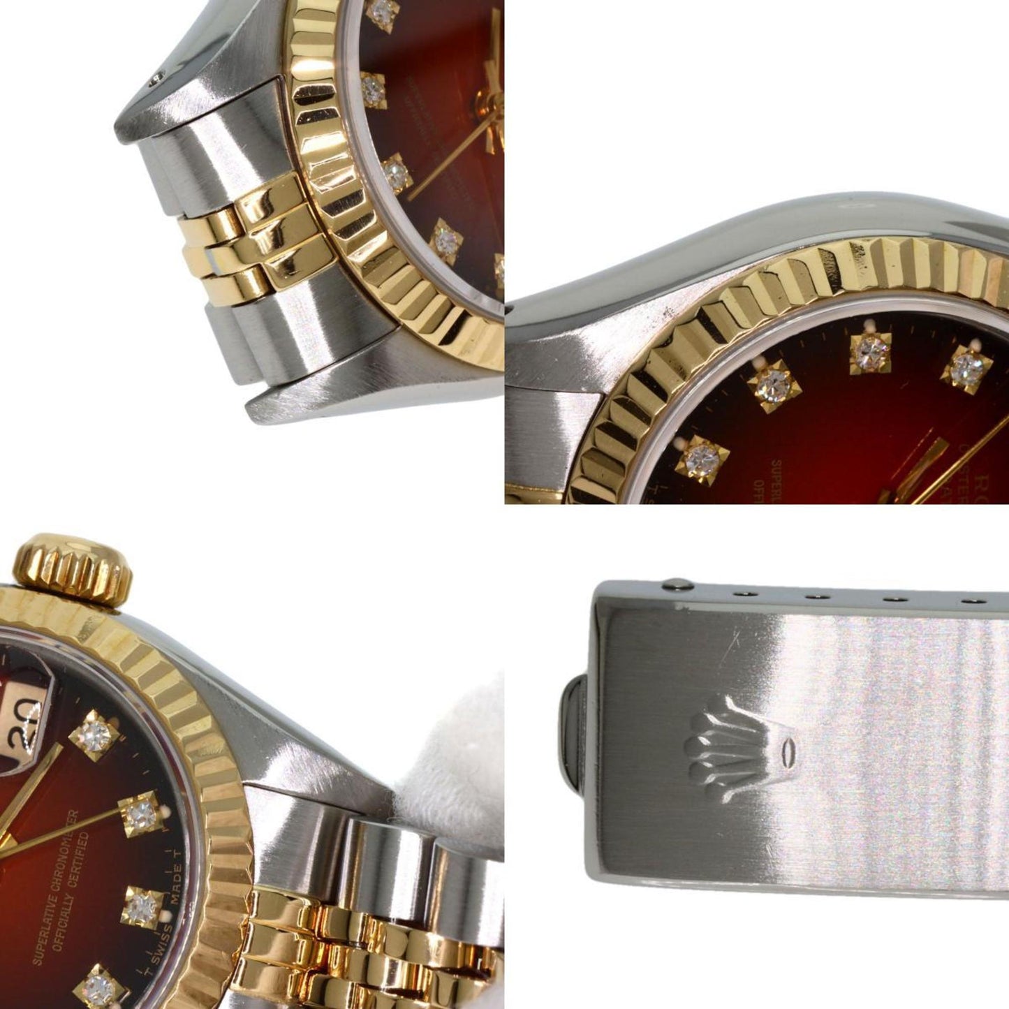 Rolex 69173G Datejust 10P Diamond Watch Stainless Steel SSxK18YG Ladies ROLEX