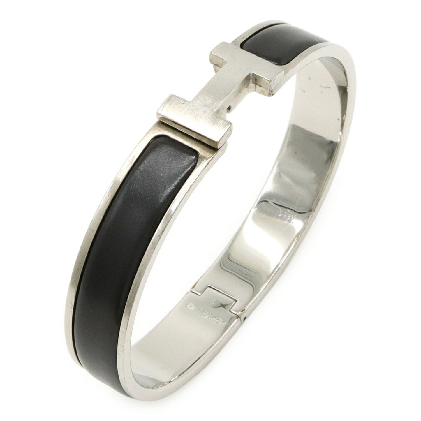 HERMES Click HH Ash Bracelet Bangle in Noir Matte Black