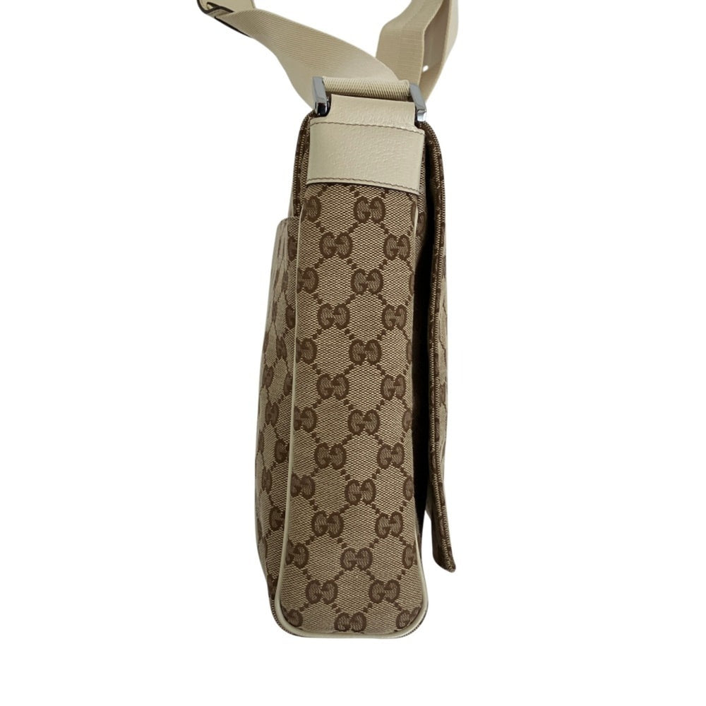 GUCCI GG Canvas Messenger Bag Shoulder 146236 Beige Men's Women's — Like New