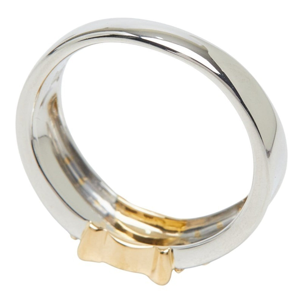 Celine Pt900 Platinum 18KYG Yellow Gold Macadam Logo Design Ring - Women's CELINE 1 — Like New