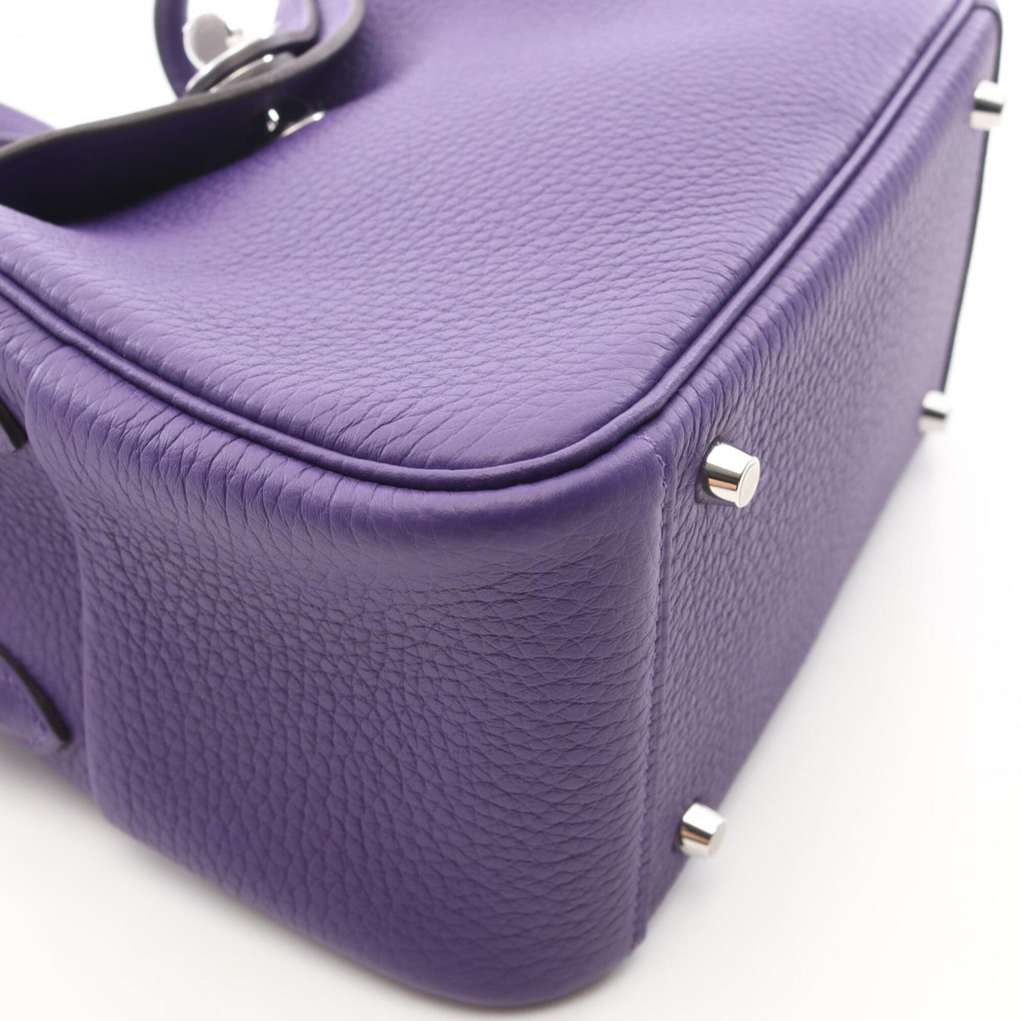 Hermes Lindy Mini 2-Way Shoulder Bag/Handbag, Leather, Calfskin (Cowhide), Taurillon Clemence Women's, Purple — New - Store Return