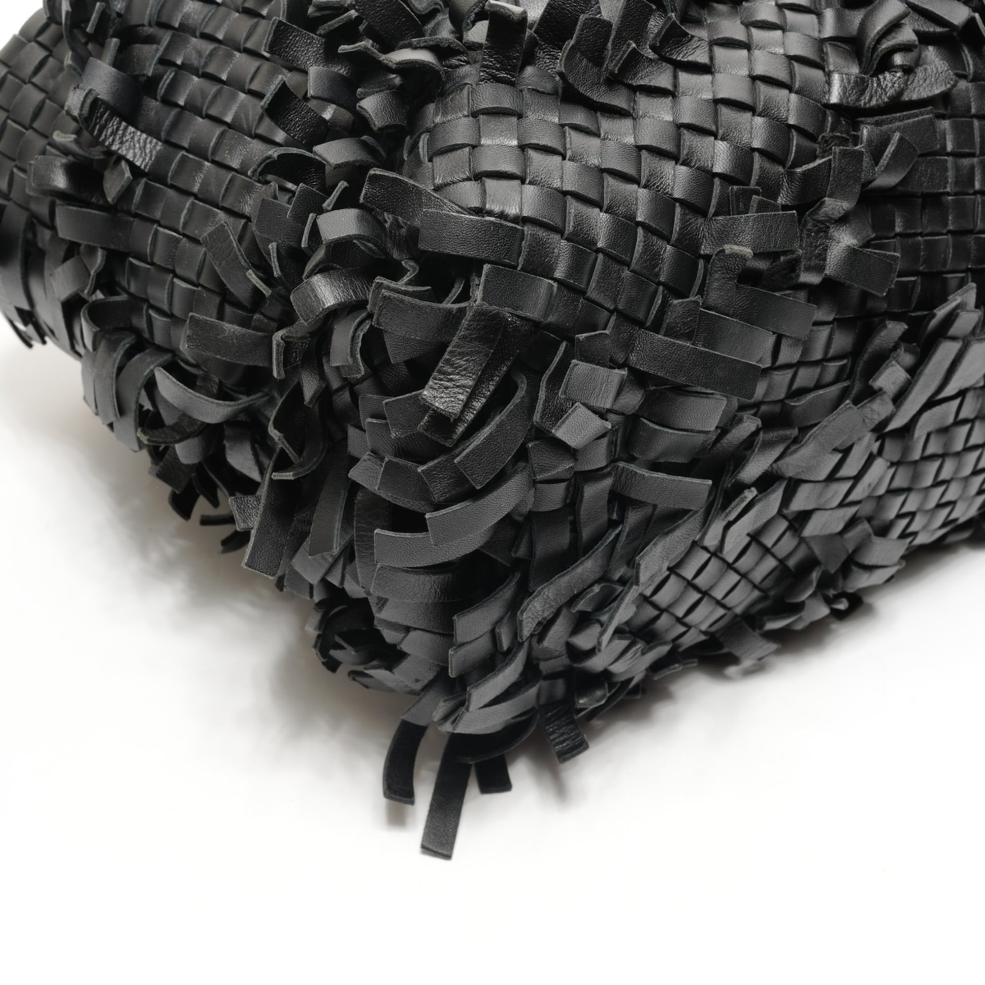 Bottega Veneta 2011 Intrecciato Fringe Tote Bag in Black