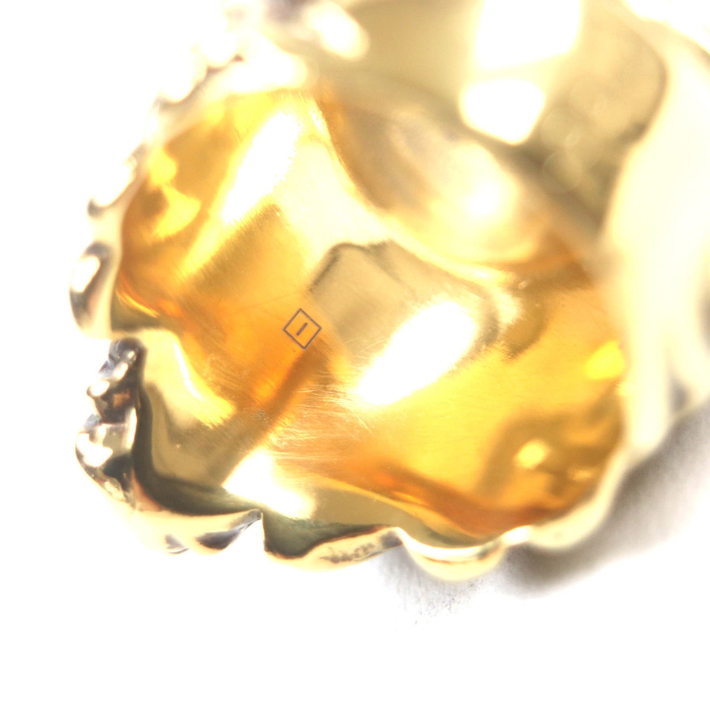 GUCCI Lion Head Ring with Color Stones, Gold and Black, Size 16, Comes Box Dust Bag, Made in Italy, Men's