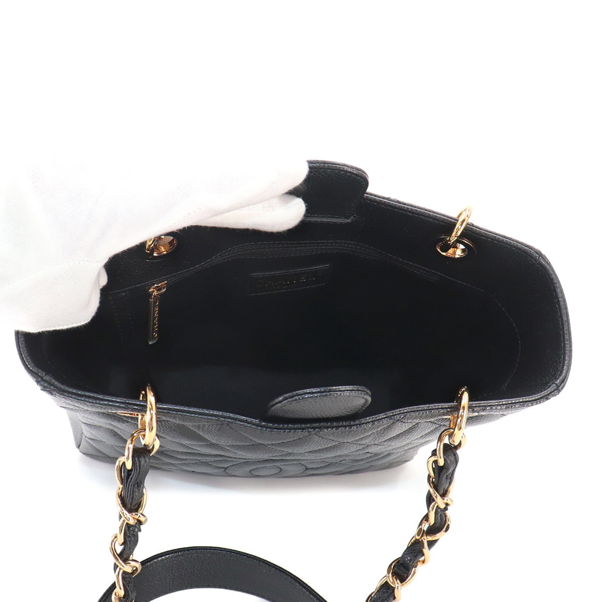 Chanel Matelasse PST Chain Tote Handbag, Caviar Leather, Black, A50994, Gold Hardware — New - Store Return
