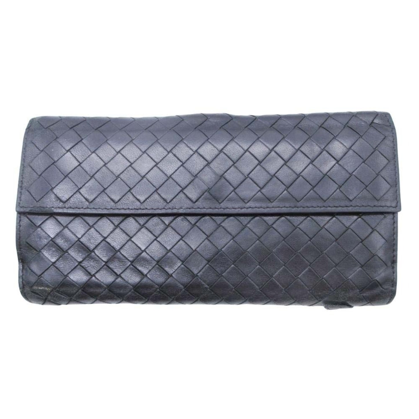 BOTTEGA VENETA Intrecciato Long Wallet with Coin Purse 134075 Black for Men and Women