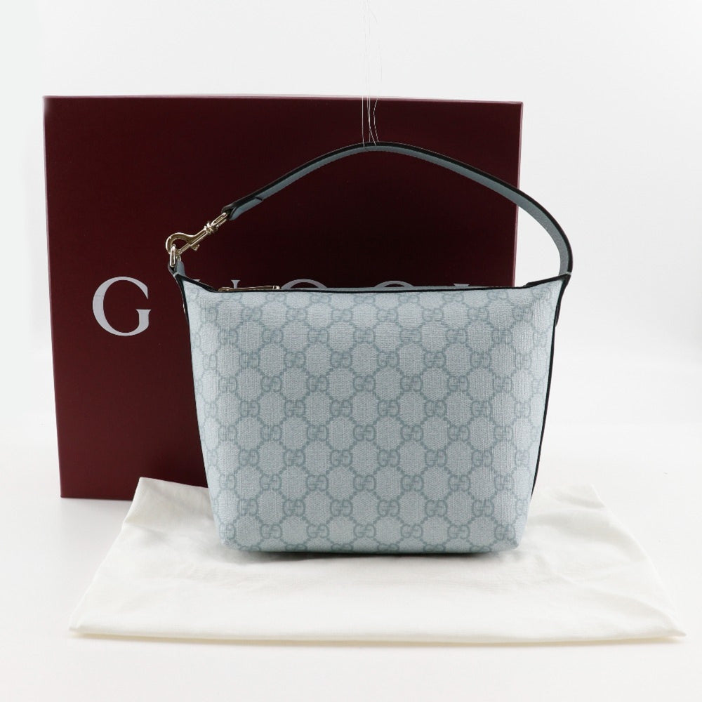 Gucci Ophidia Super Mini Shoulder Bag 795170 FAD09 8741 in GG Supreme Canvas, Dusty Blue. Women's. S173025653 — Like New