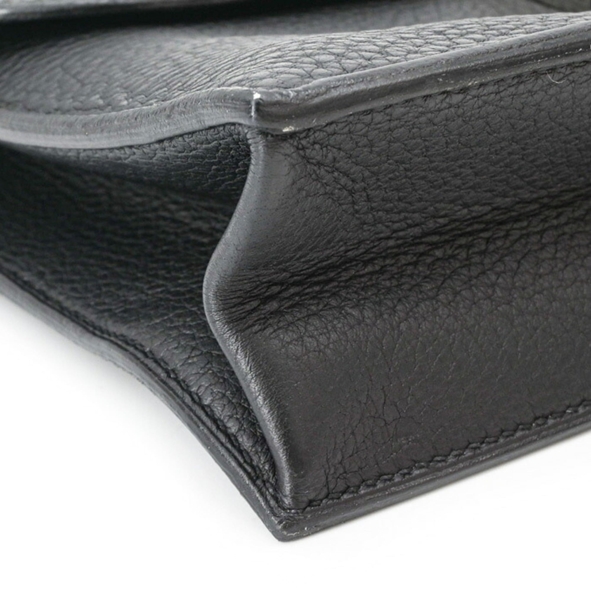 HERMES Sac à Dépêches 27 Handbag Business Bag Taurillon Clemence Leather Black — Like New