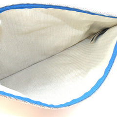 Hermès Yachting GM Pouch, Orange and Multicolor, 100% Cotton, Flat Clutch Bag, Travel Women's, HERMES — Like New