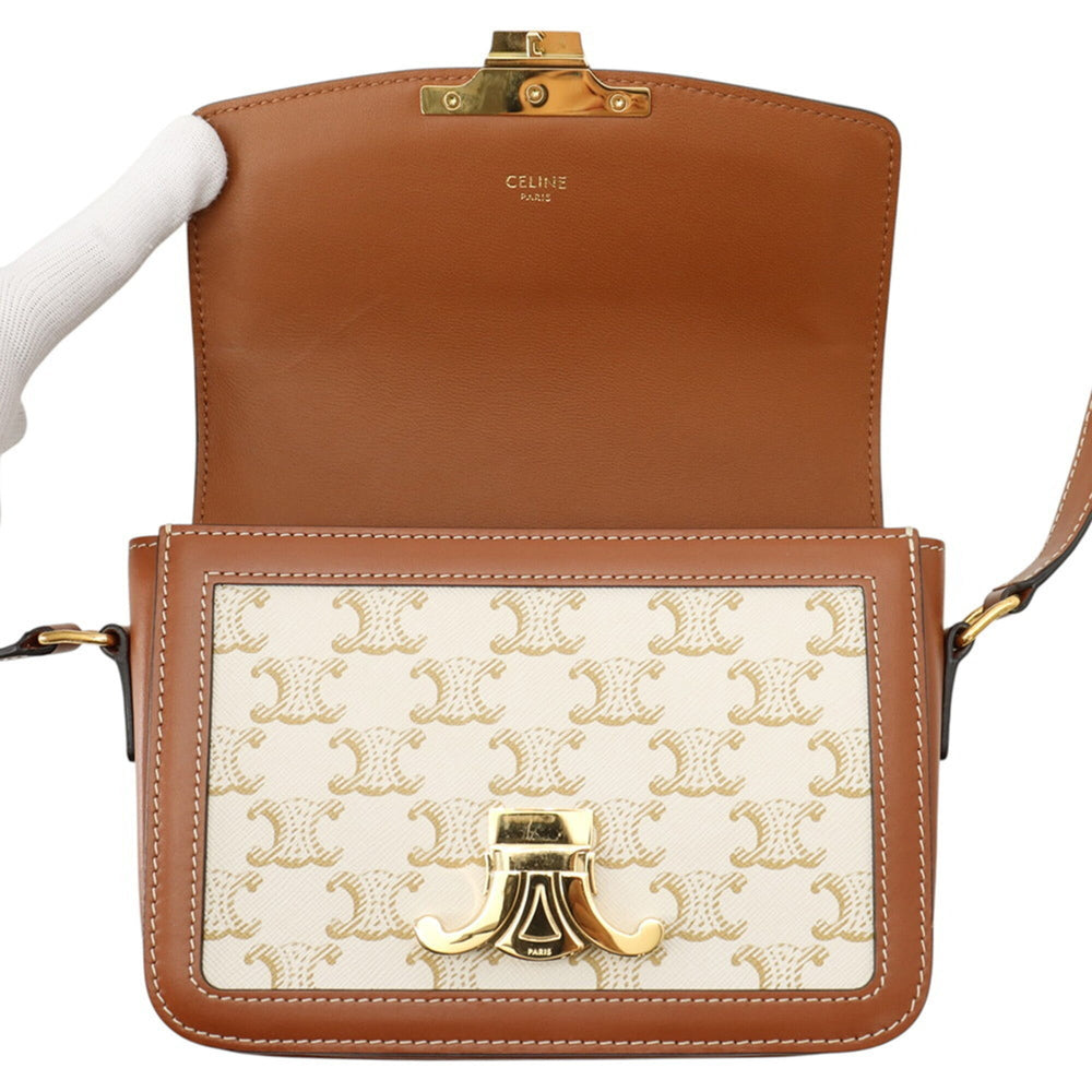 Celine Shoulder Bag Teen Triomphe Canvas Leather 188882 CELINE Handbag — Like New
