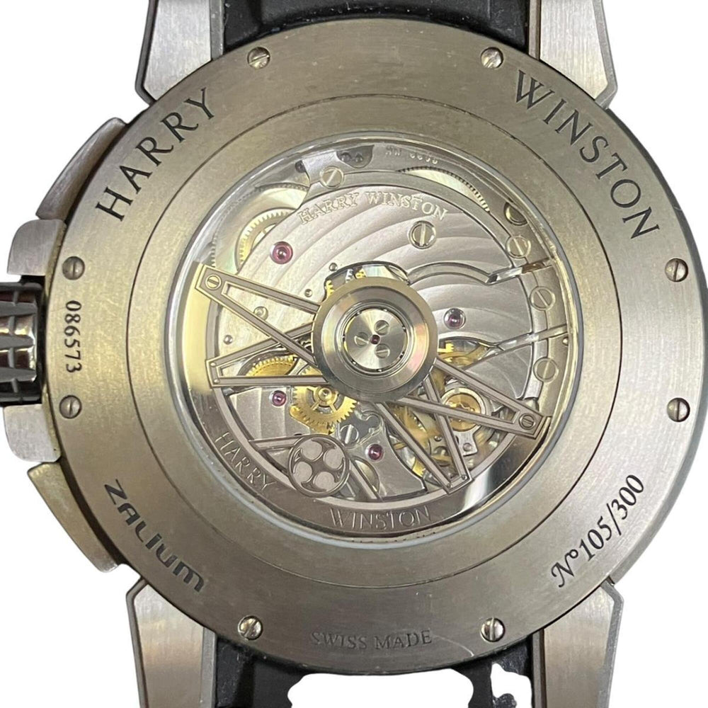 Harry Winston Ocean Project Z10, Limited Edition of 300 Pieces Worldwide, Total Weight 99.8g, Genuine Leather Strap, Automatic Movement, Silver Dial, OCEABI42ZZ001 — Very Good