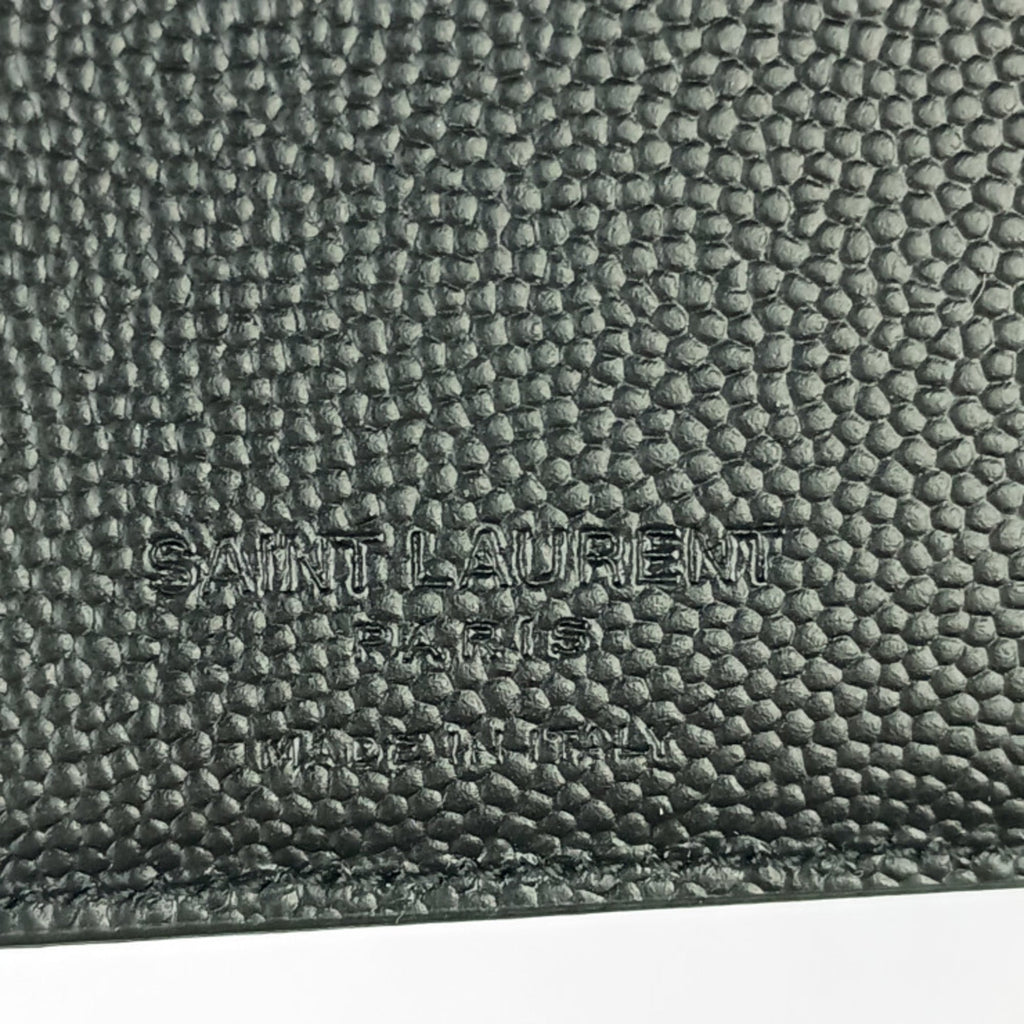 SAINT LAURENT Bi-fold Wallet 396307 Black Leather Men's Wallet/Coin Case