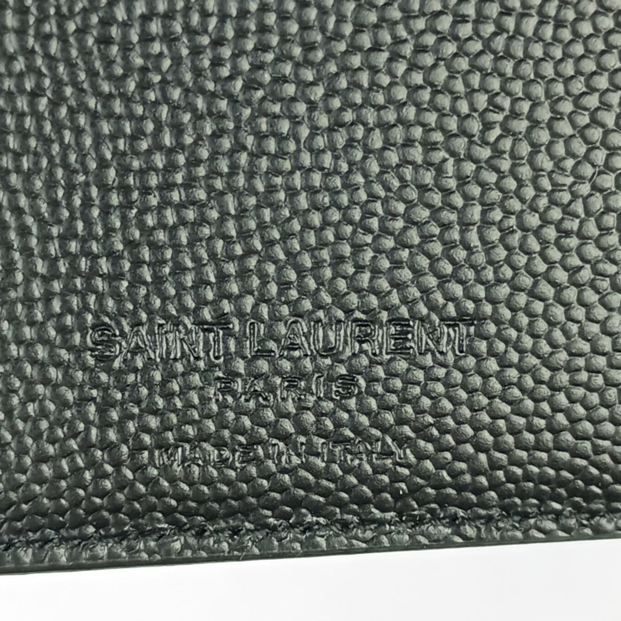 SAINT LAURENT Bi-fold Wallet 396307 Black Leather Men's Wallet/Coin Case