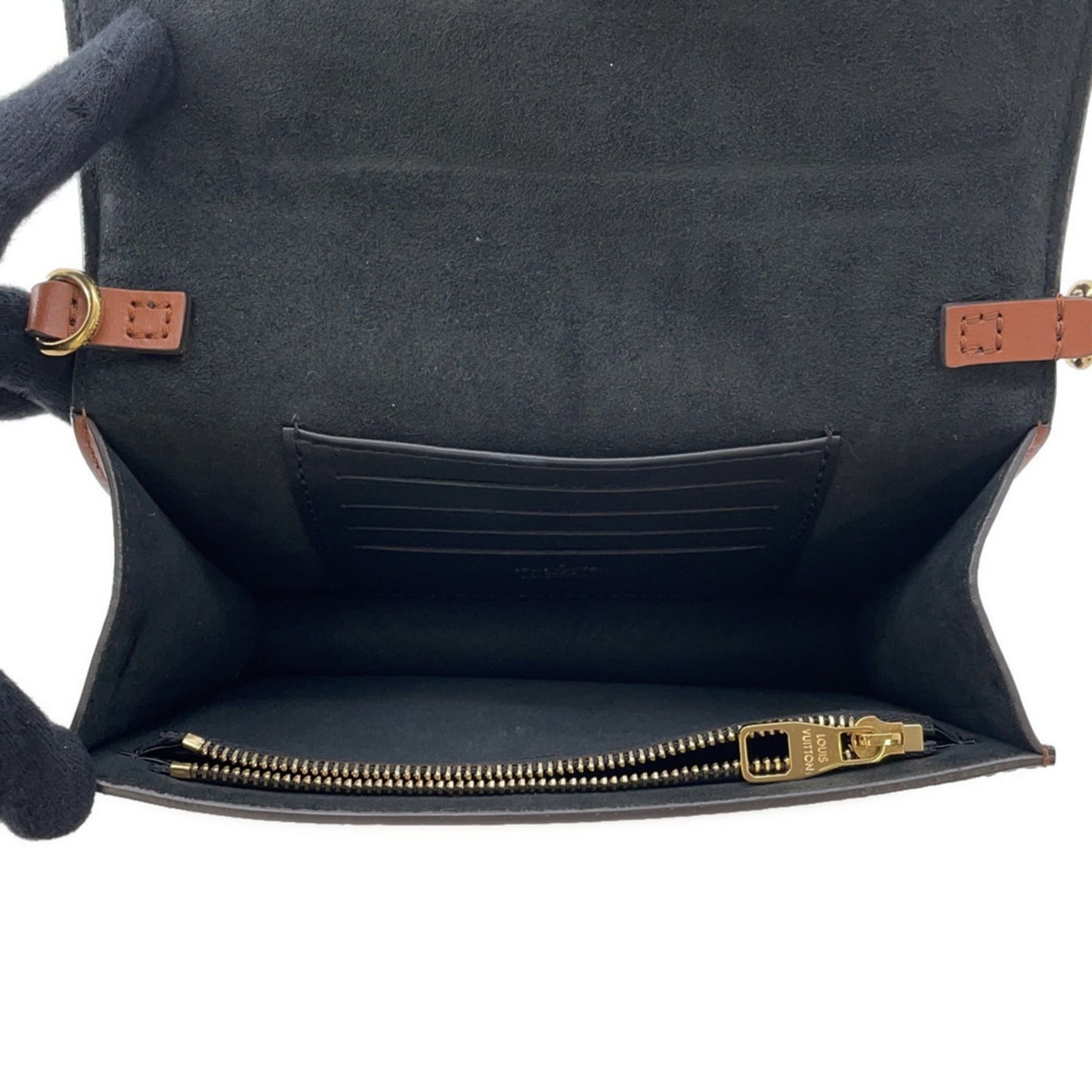 Louis Vuitton Monogram Reverse Portefeuille Dauphine Chain Wallet M68746 Black