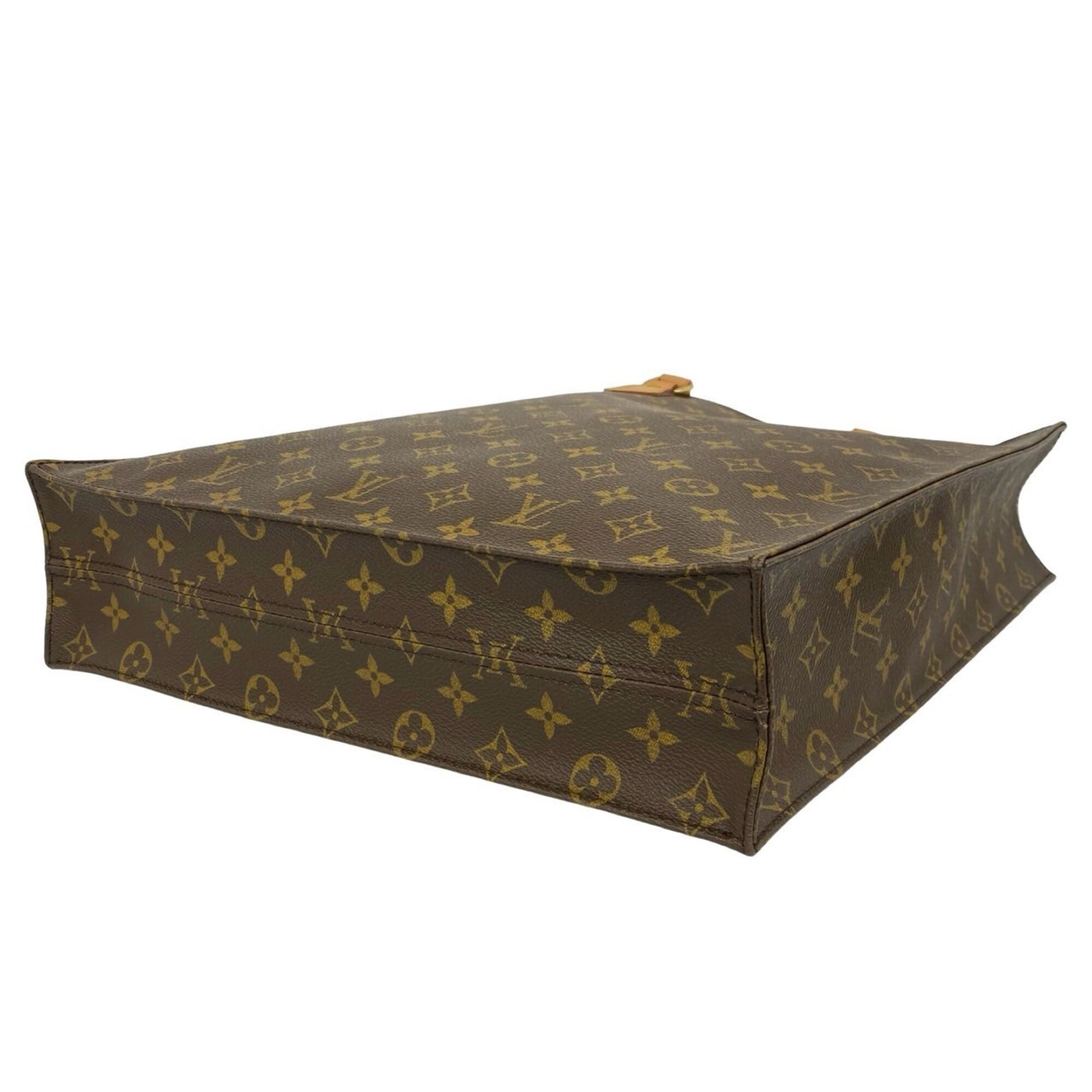 LOUIS VUITTON Louis Vuitton Sac Plat Monogram Logo Pattern Leather Handbag Tote Bag Brown 04714 — Like New
