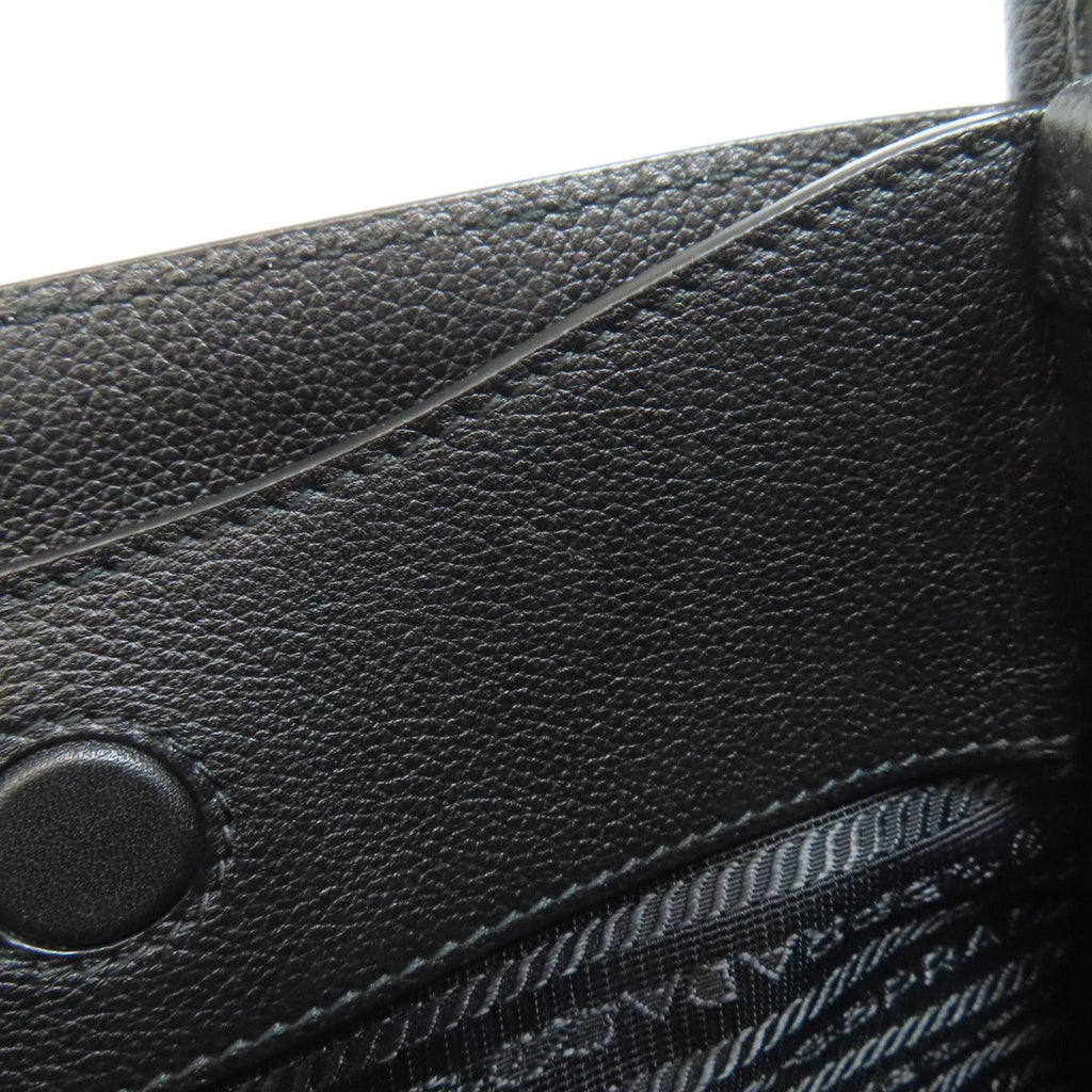 Prada Logo Metal Tote Bag Calfskin Women's PRADA