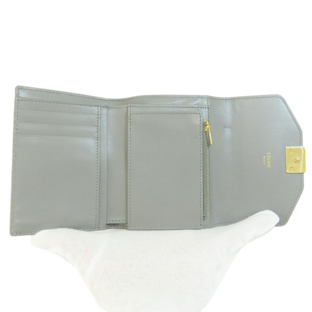 CELINE C Hardware Bifold Wallet Leather Women's