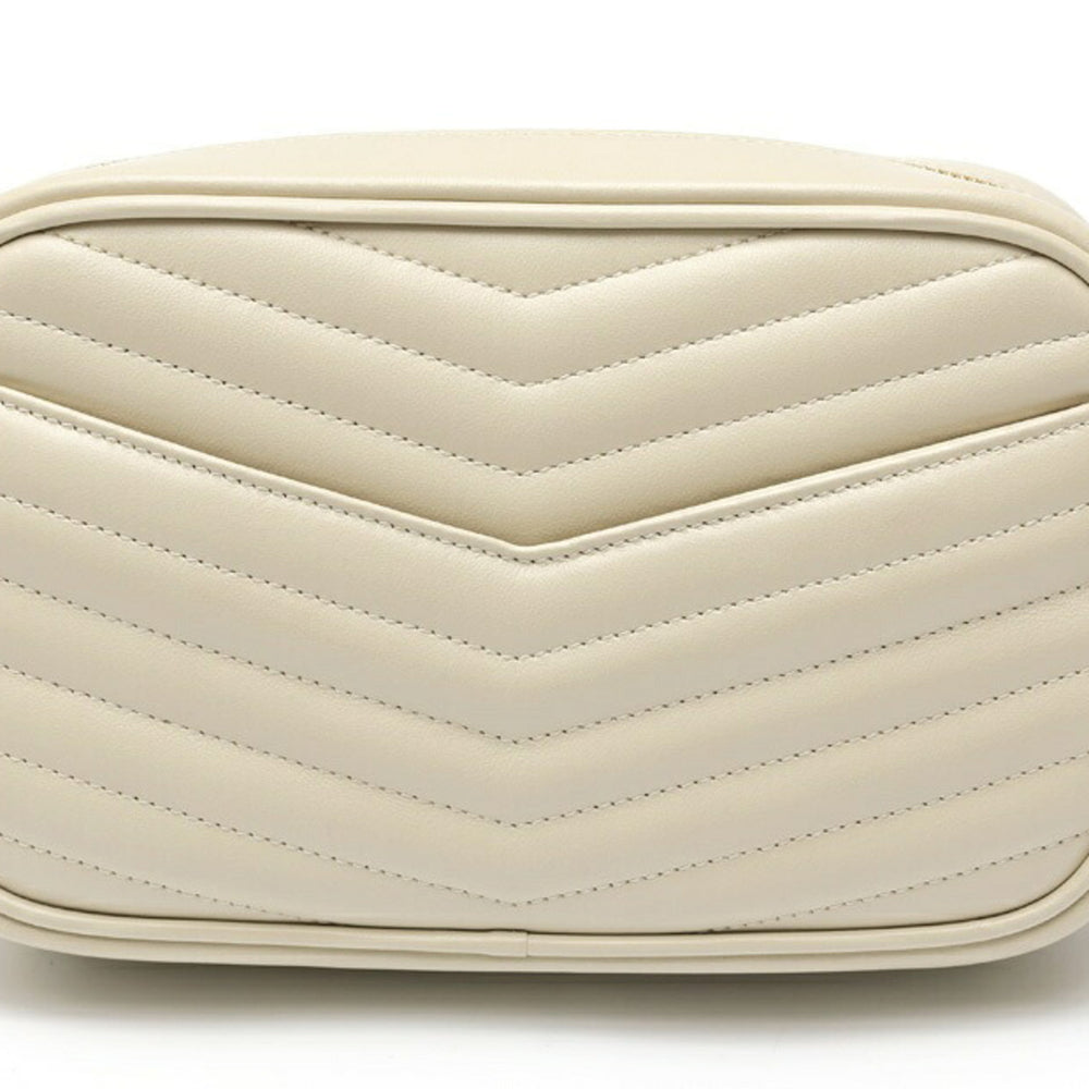 Saint Laurent Lou Chain Shoulder Bag 748849 Quilted Leather Ivory S-160082 — Like New