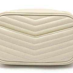 Saint Laurent Lou Chain Shoulder Bag 748849 Quilted Leather Ivory S-160082 — Like New