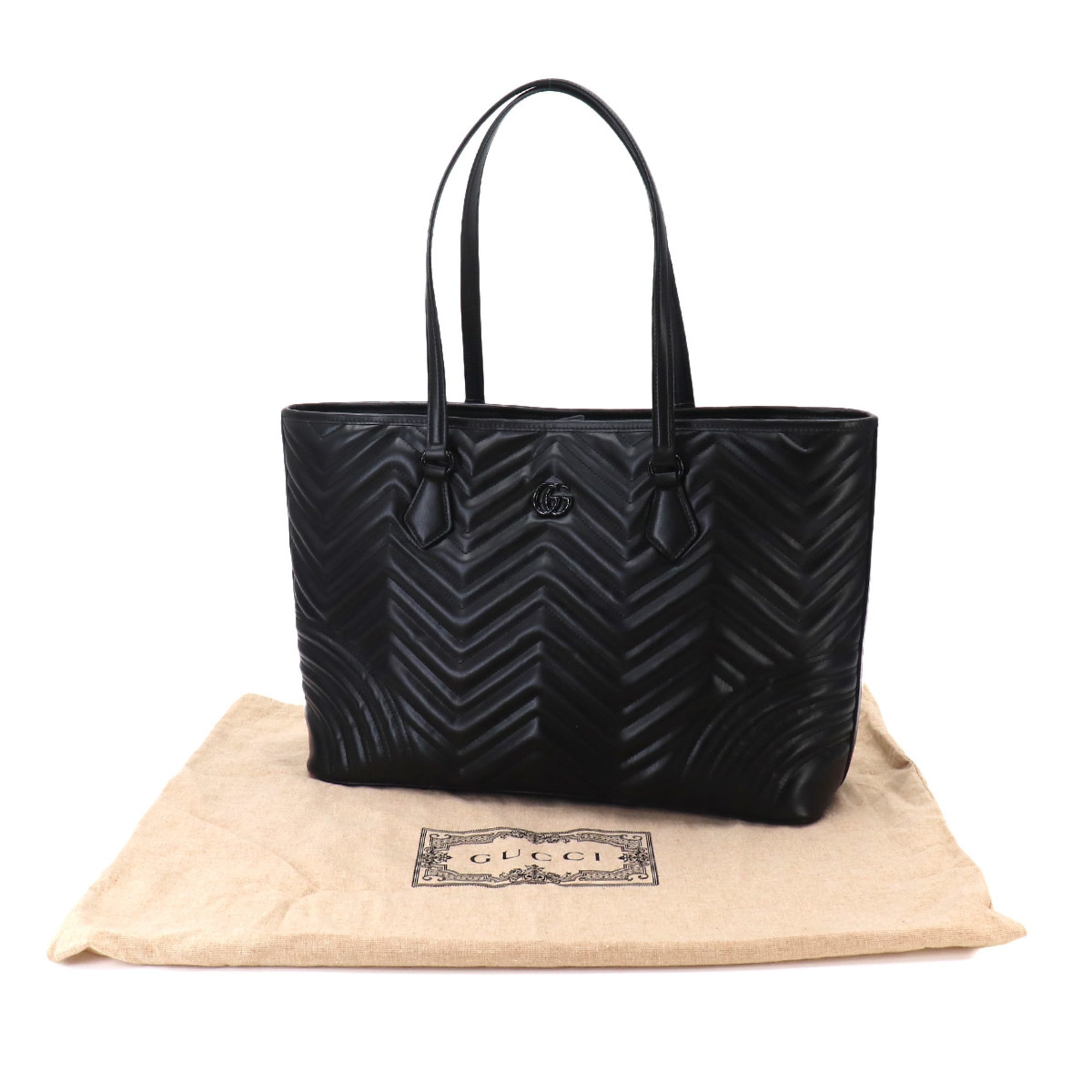 Gucci GG Marmont Quilted Large Tote Handbag, Leather, Black, 739684 Bag — New - Store Return