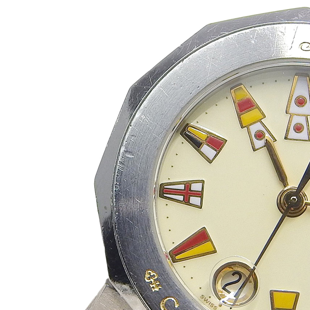 Corum Admirals Cup Watch 39.610.20 V050 Stainless Steel Silver Quartz Analog Ivory Dial Women's — Good