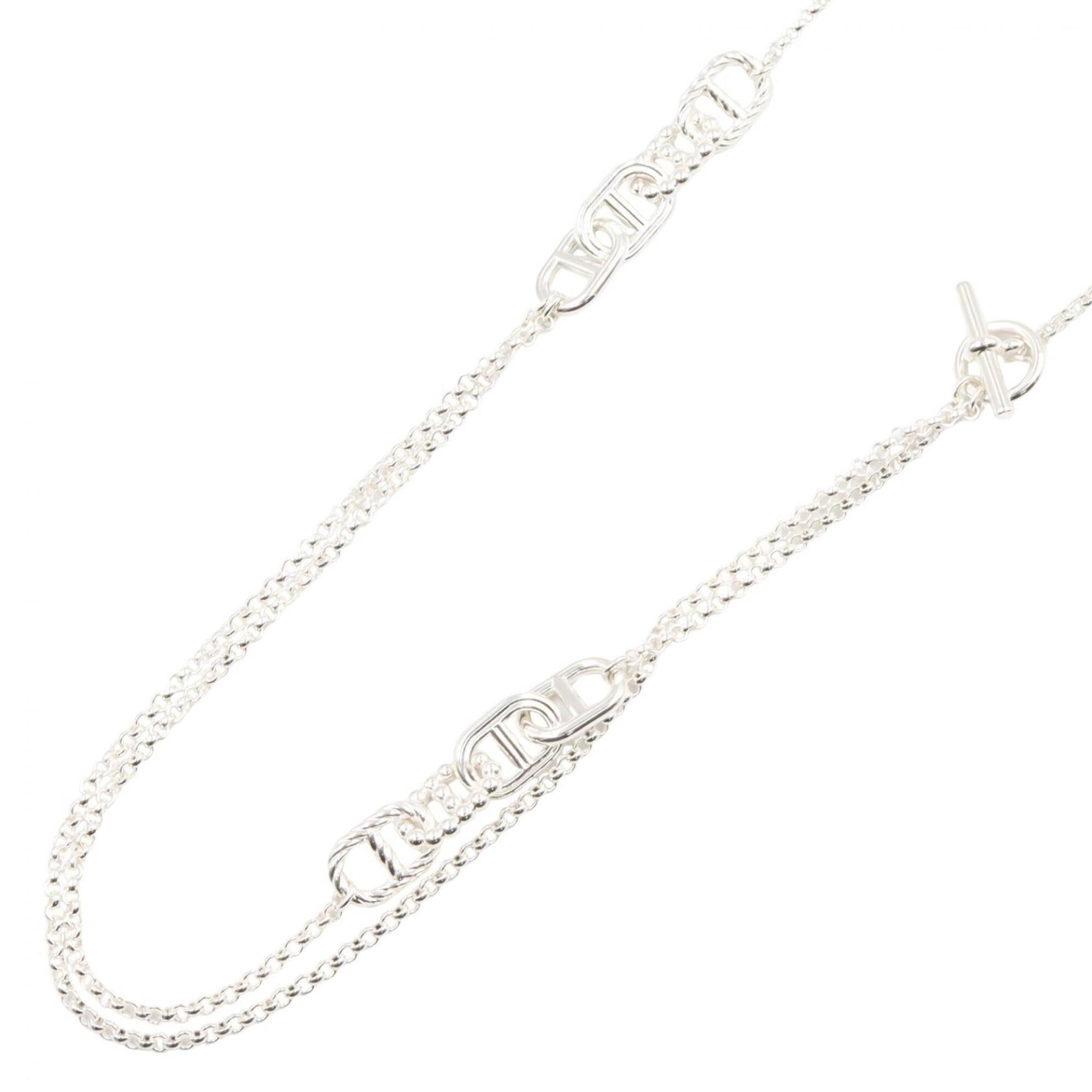 Hermes Chaine d'Ancre Area II Long Necklace, Sterling Silver 925, Women's Jewelry, Tone — New - Store Return