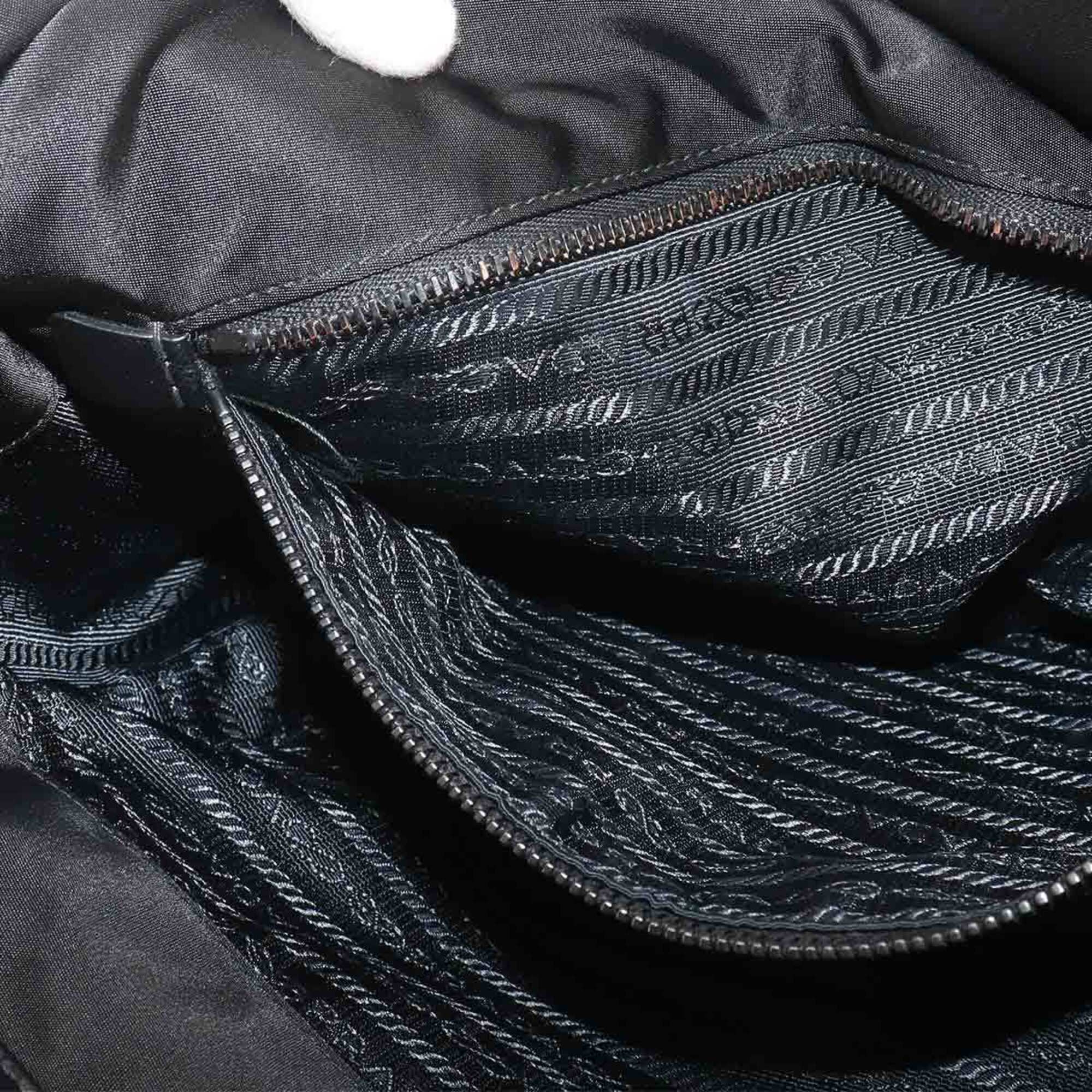 Prada PRADA Shoulder Handbag Nylon Saffiano Leather Nero Black V166 Messenger Bag — New - Store Return