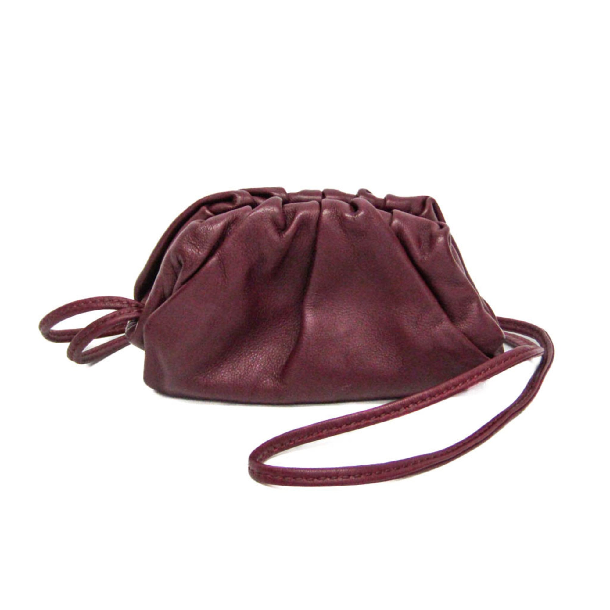 Bottega Veneta Shoulder Clasp 577816 Men,Women Leather Coin Purse/coin Case Bordeaux,Wine