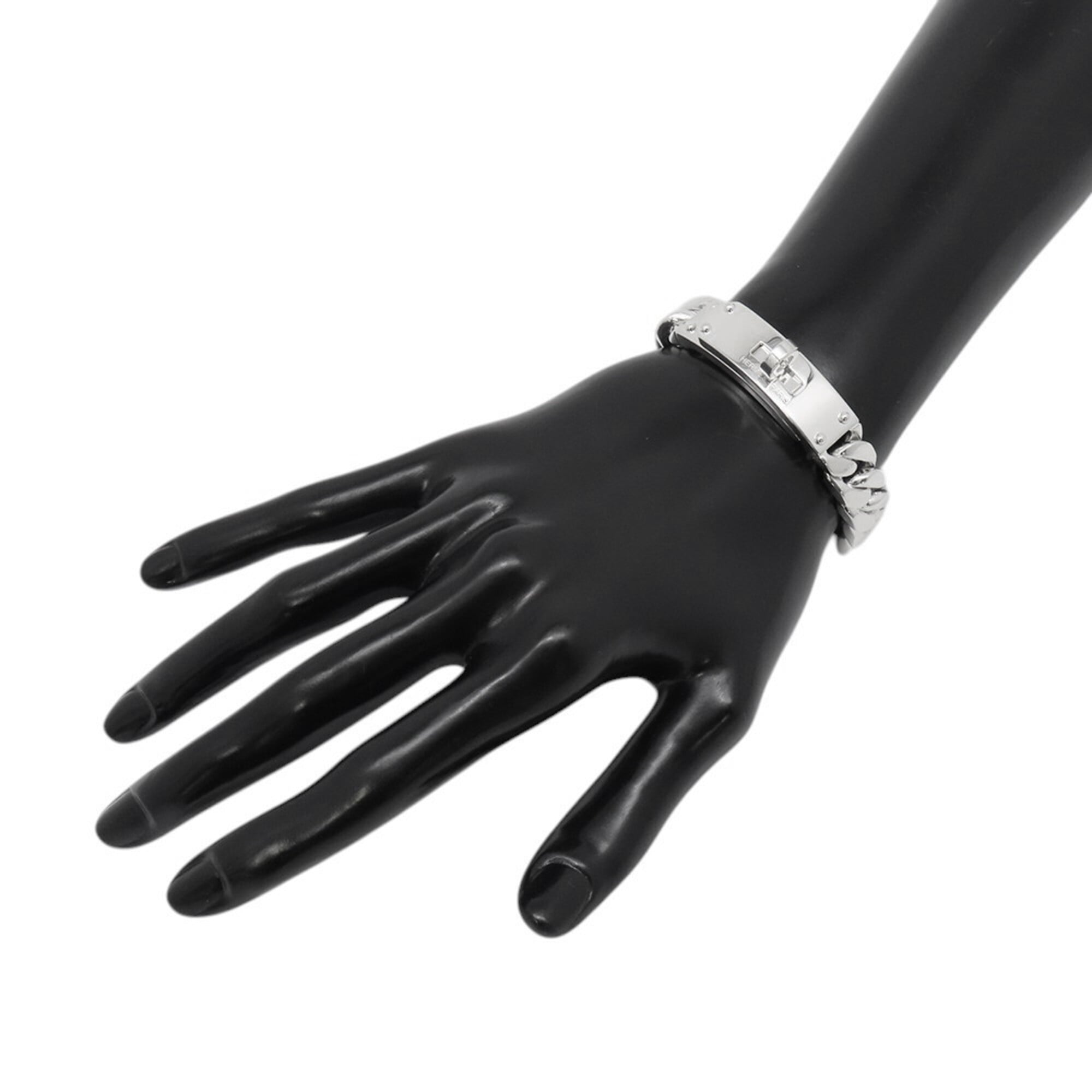 Hermes Kelly Gourmet GM Bracelet, Size SH, SV925 Silver, HERMES Chaine d'Ancre — Like New