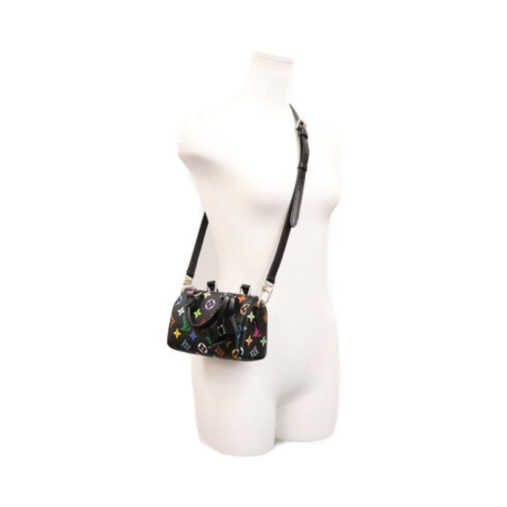 LOUIS VUITTON x Takashi Murakami M13406 Multicolor Noir Nano Speedy Boston Bag Black Silver Hardware Women's — Like New