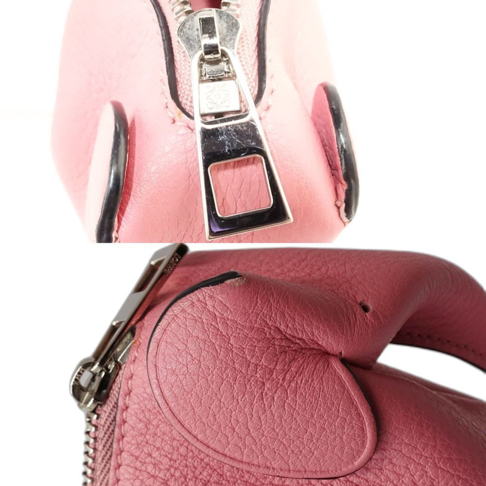 LOEWE Wallet/Coin Case with Elephant Charm, Calfskin, Pink, 181468
