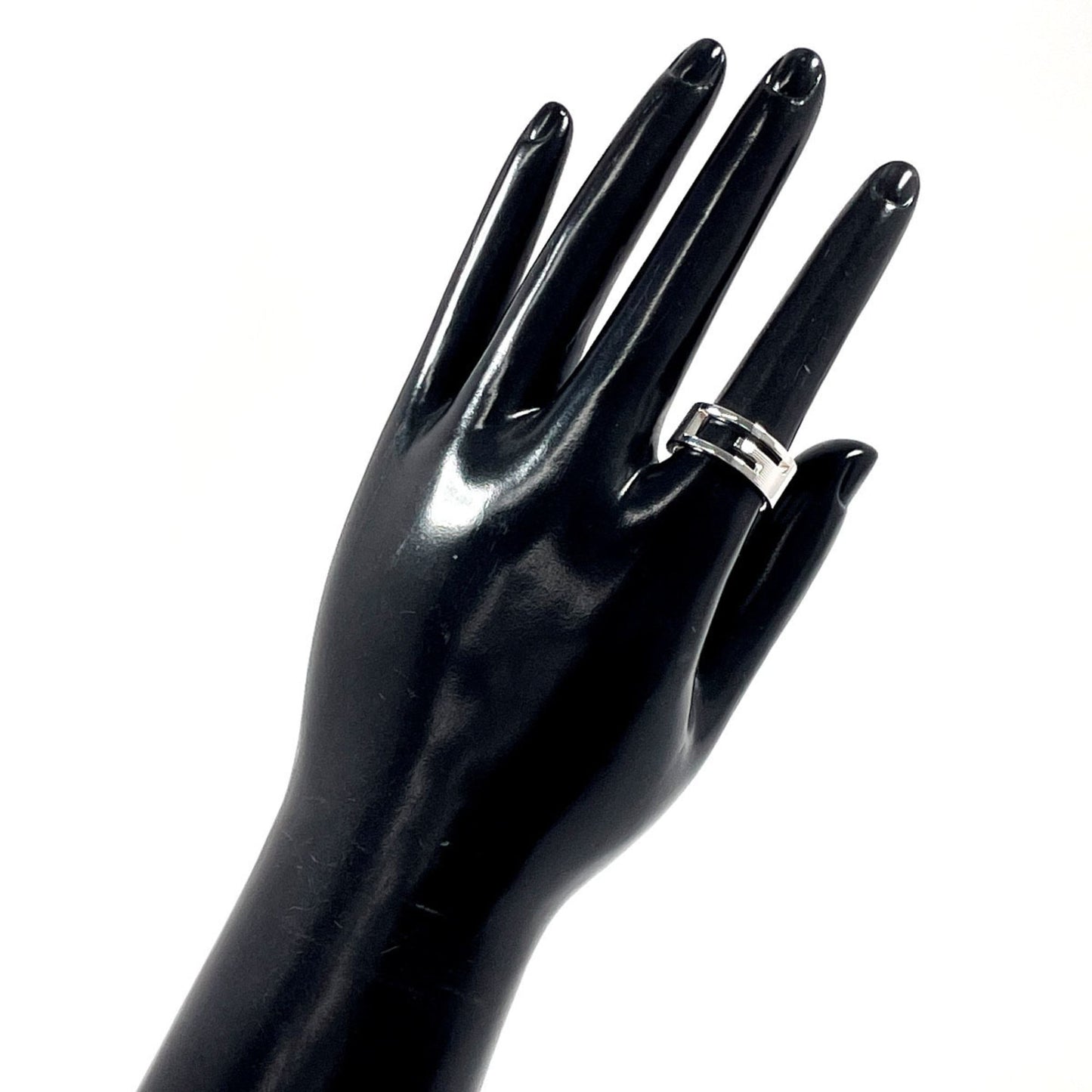 GUCCI Branded Cutout G Ring, 925 Sterling Silver, Size 12, Unisex