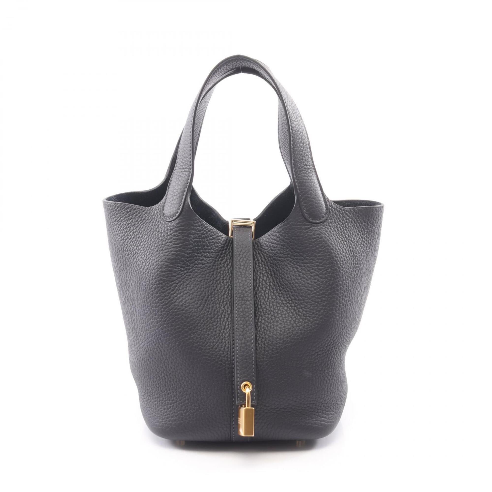 Hermes Picotin Lock PM Handbag, Leather, Taurillon Clemence Women's, Navy Blue — New - Store Return