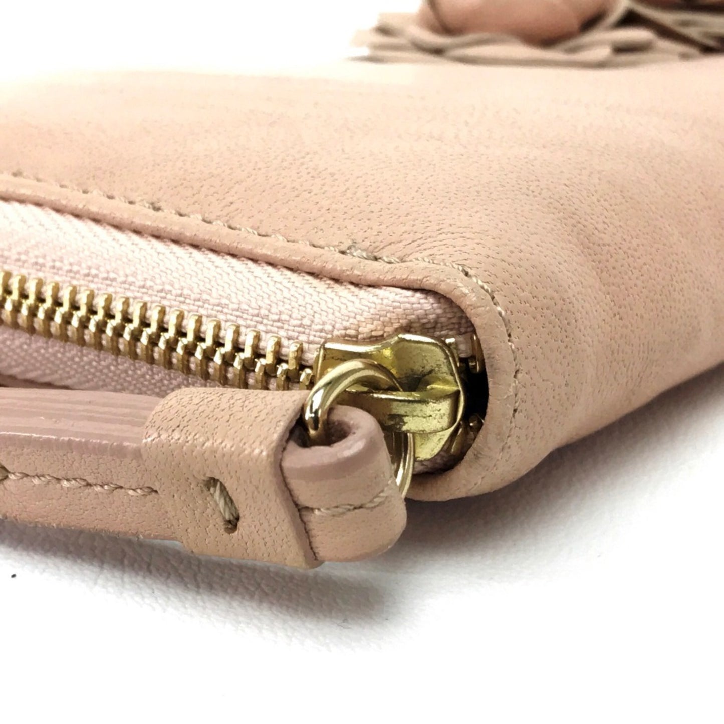 Jimmy Choo with Strap Zip Around Long Wallet Long Wallet Pink Beige Pink Beige