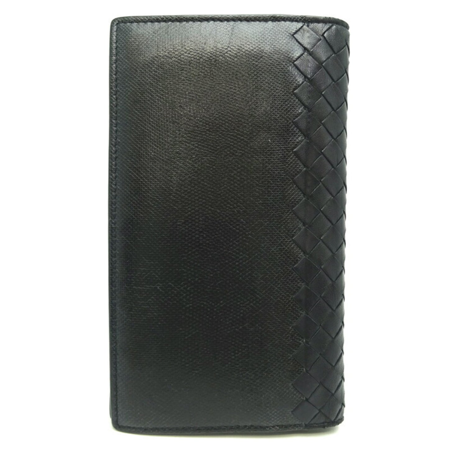 Bottega Veneta Intrecciato Cangle Long Wallet Men's 113993 Leather Black