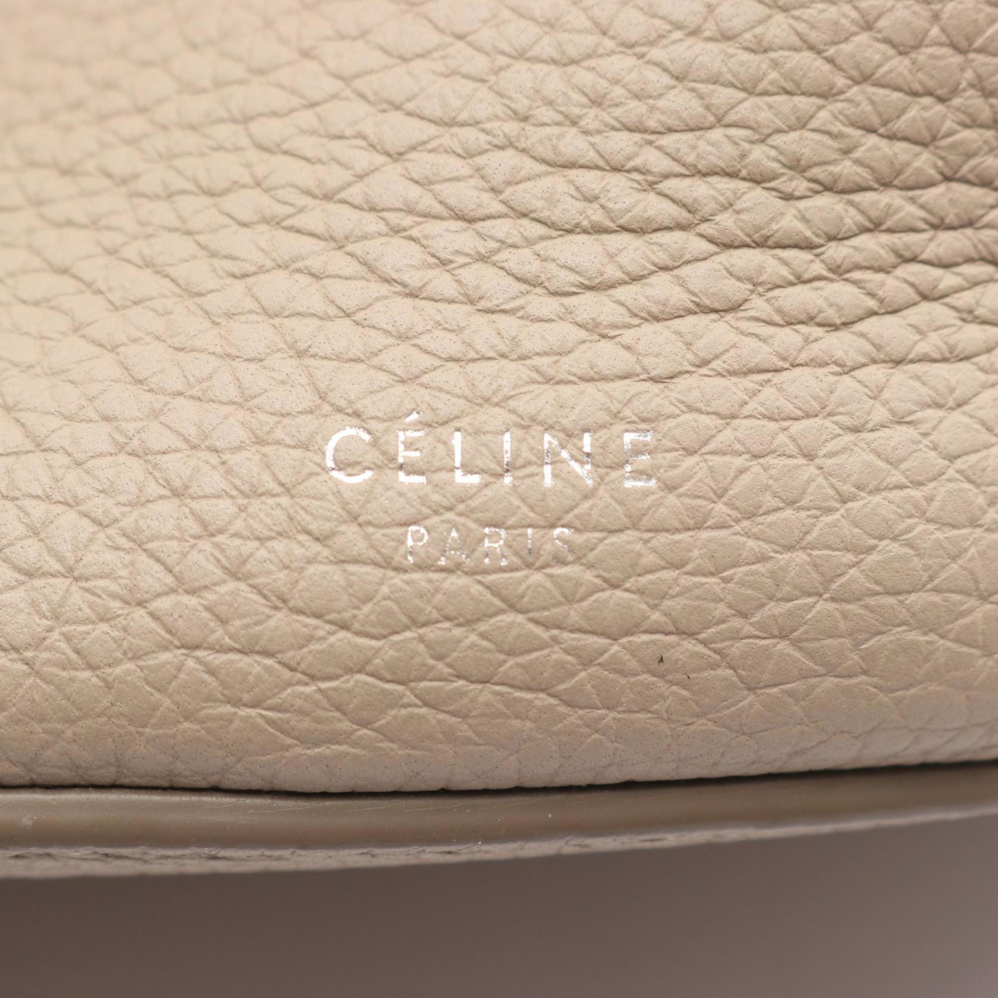 Celine Big Bag Bucket Handbag Leather Women's Beige