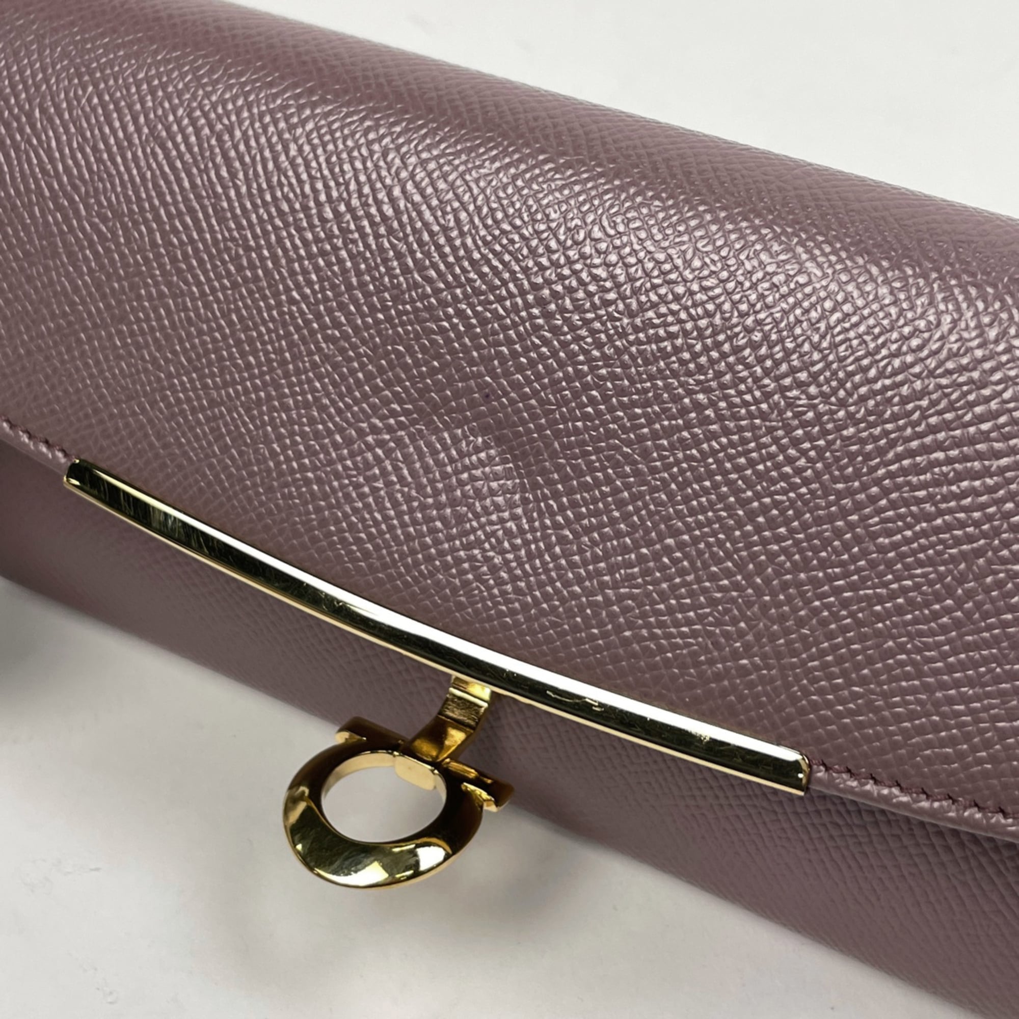 Salvatore Ferragamo Gancini bifold long wallet with bill compartment and coin purse, leather, pink, for women