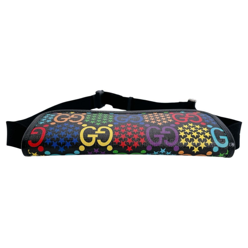 Gucci GUCCI Waist Bag Body GG Psychedelic Leather 598113 Black x Multicolor — Like New